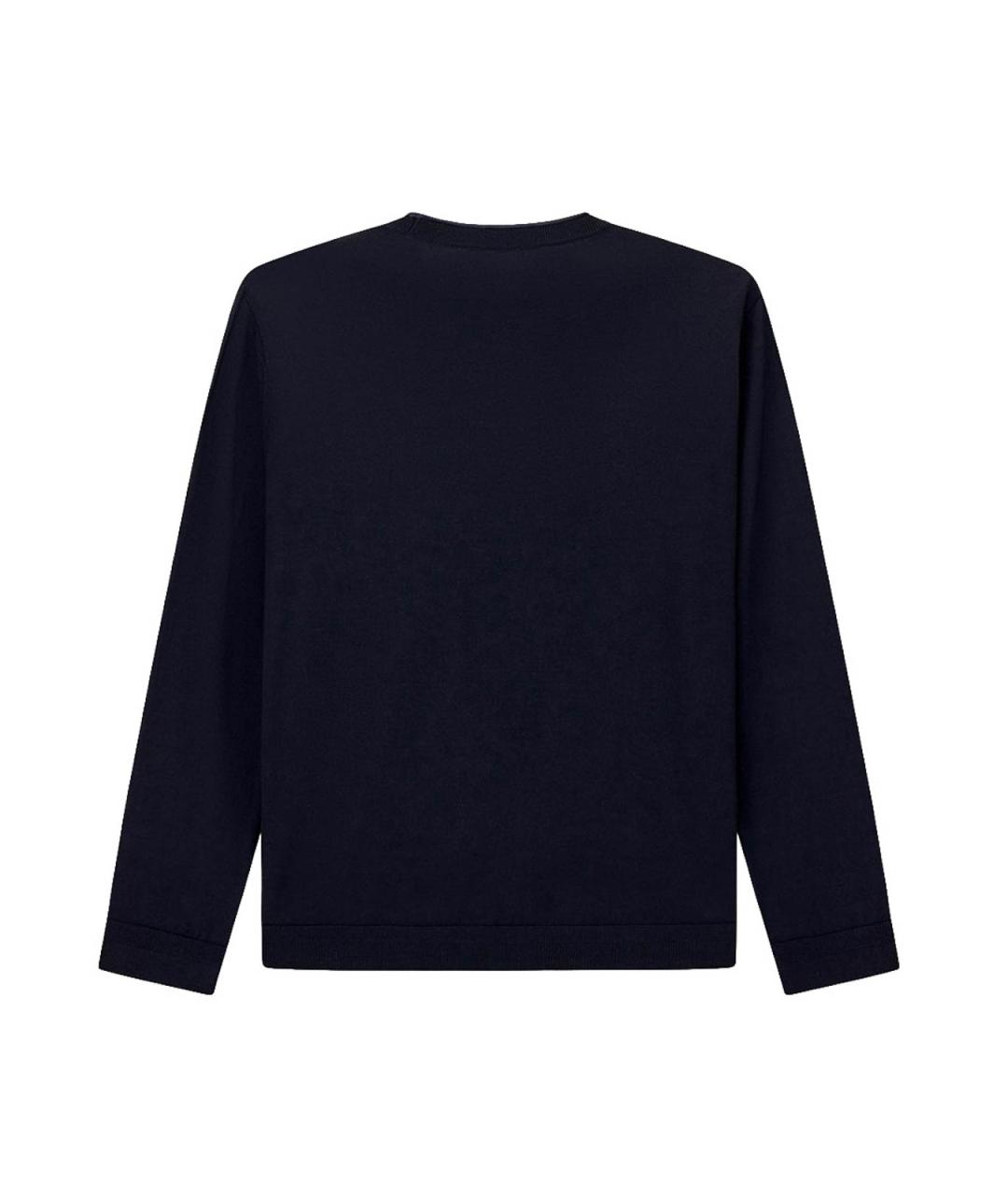 EMPORIO ARMANI Темно-синий шерстяной джемпер / свитер, фото 2
