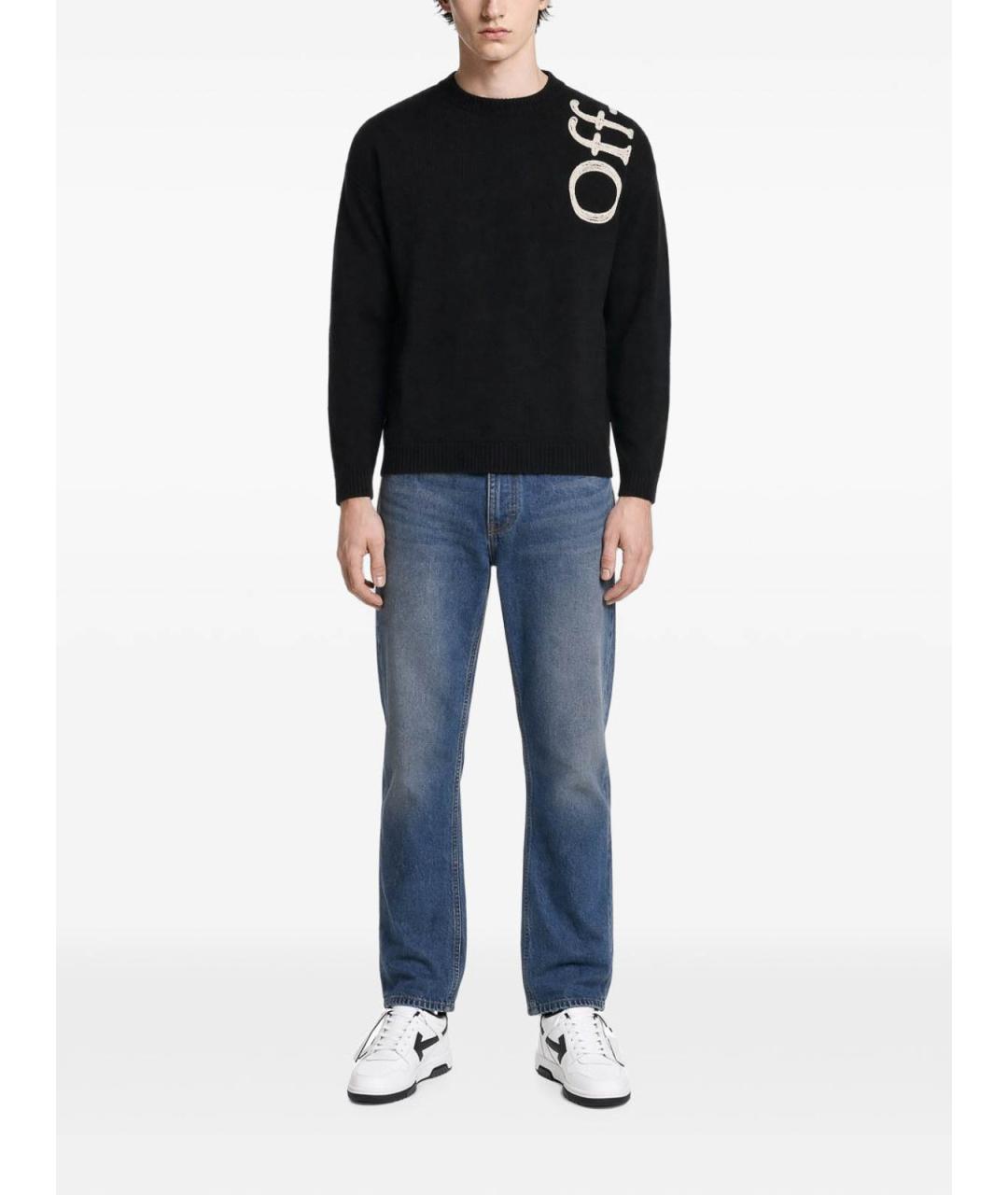 OFF-WHITE Черный хлопковый джемпер / свитер, фото 3