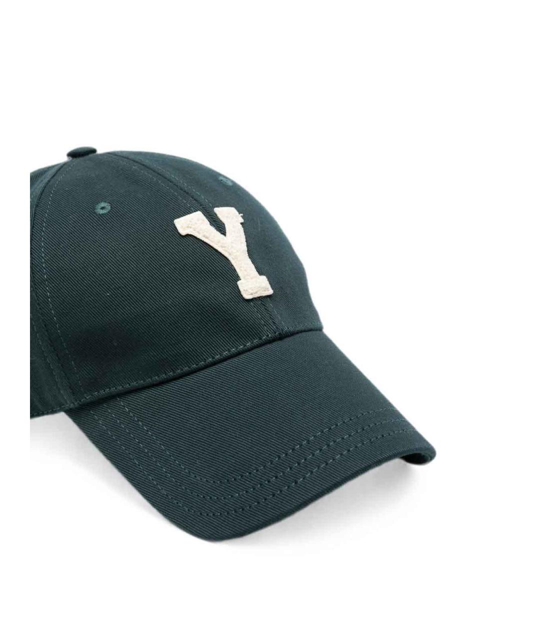 SAINT LAURENT Бирюзовая хлопковая кепка/бейсболка, фото 2
