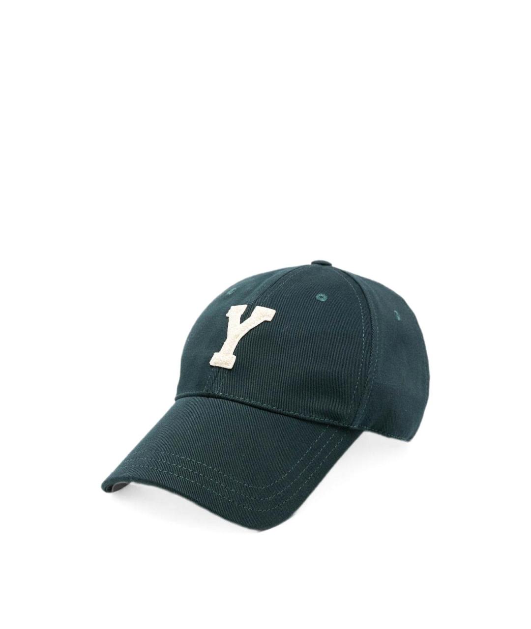 SAINT LAURENT Бирюзовая хлопковая кепка/бейсболка, фото 1