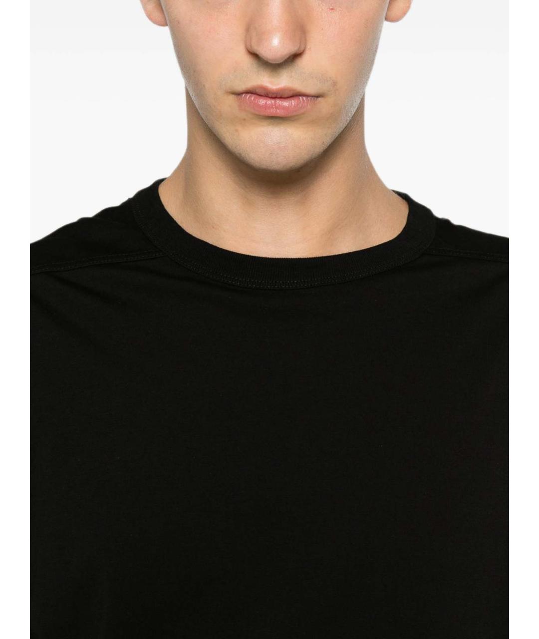 RICK OWENS Черная хлопковая футболка, фото 5