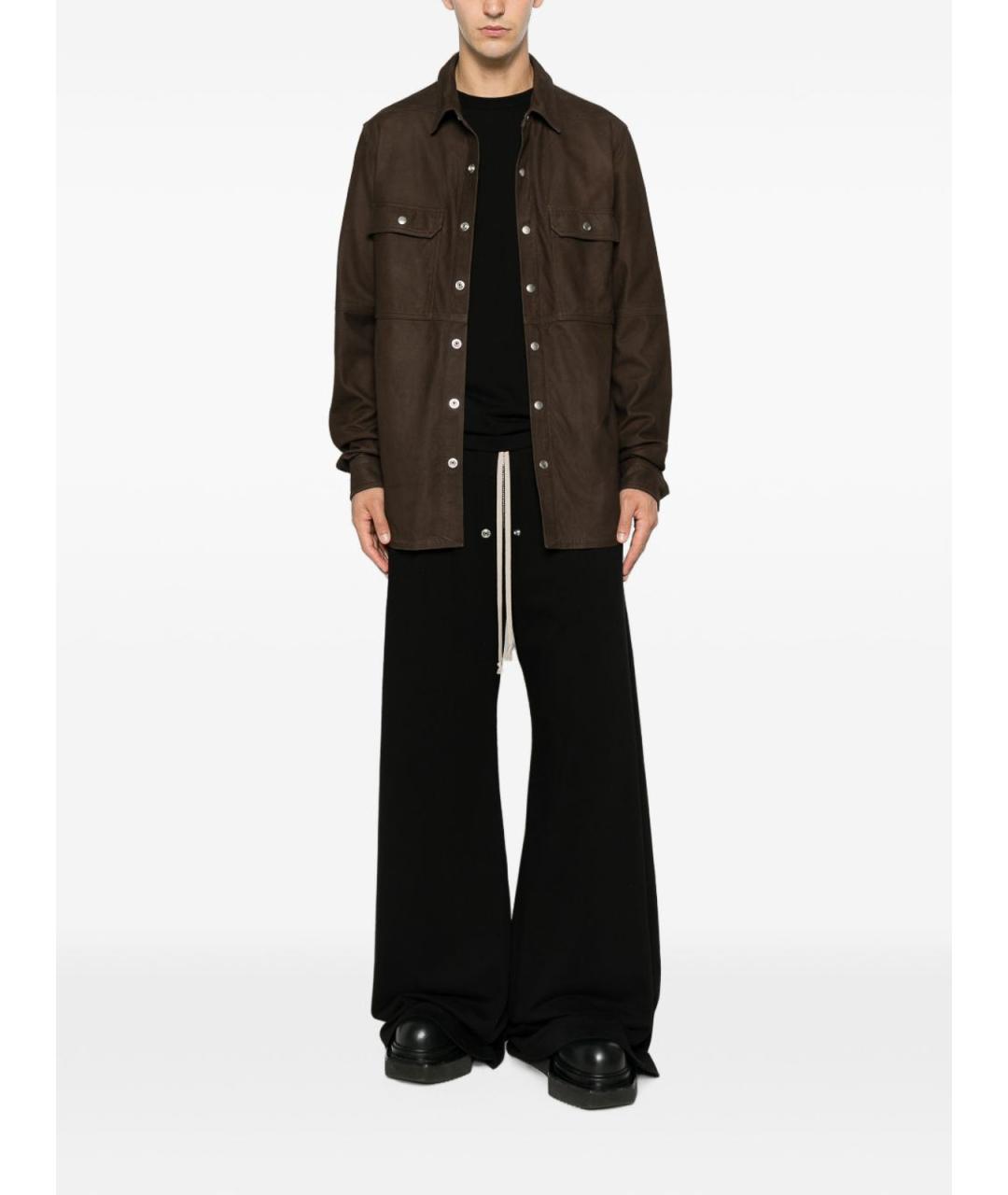 RICK OWENS Черная хлопковая футболка, фото 4