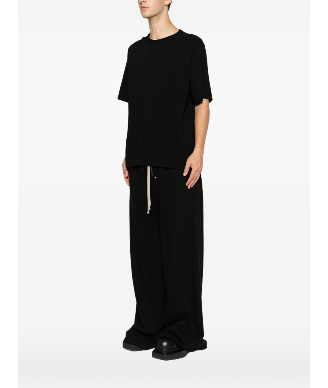 RICK OWENS Черная хлопковая футболка, фото 2