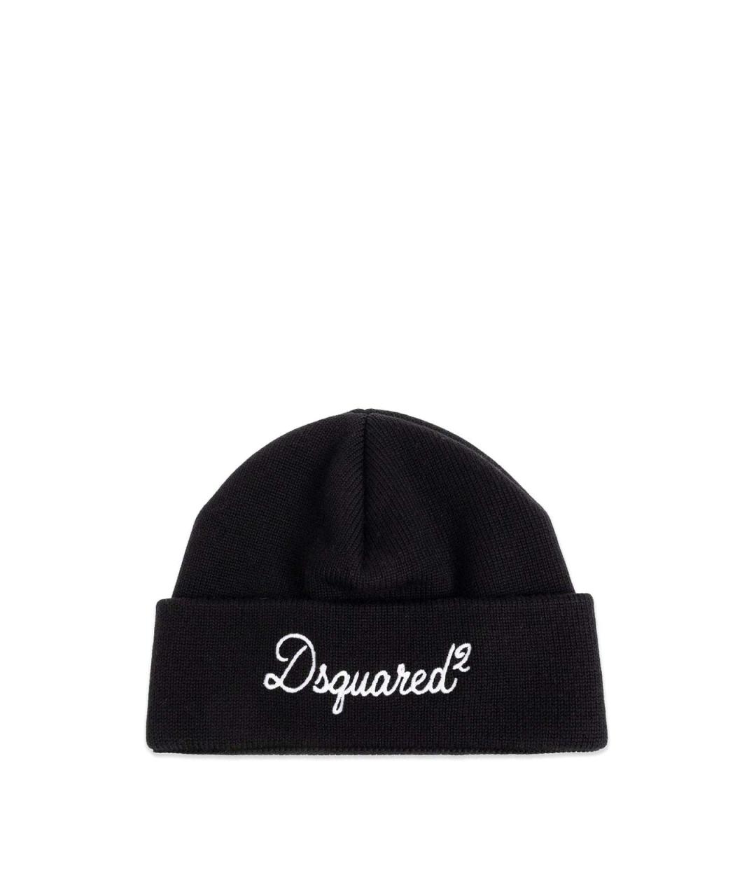 DSQUARED2 Черная хлопковая шапка, фото 1
