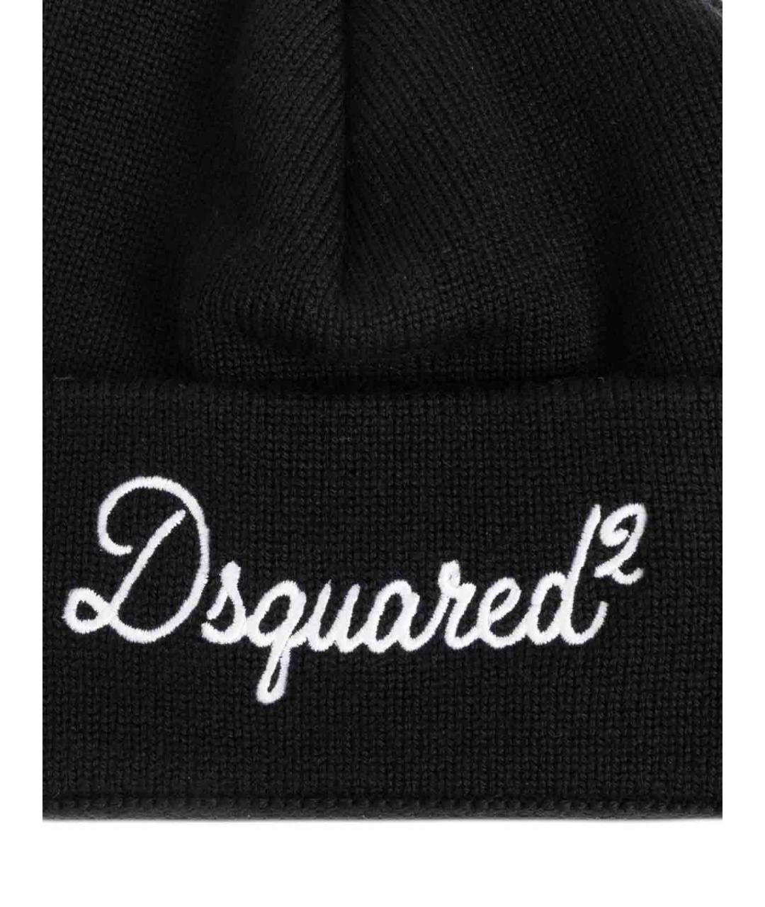 DSQUARED2 Черная хлопковая шапка, фото 3