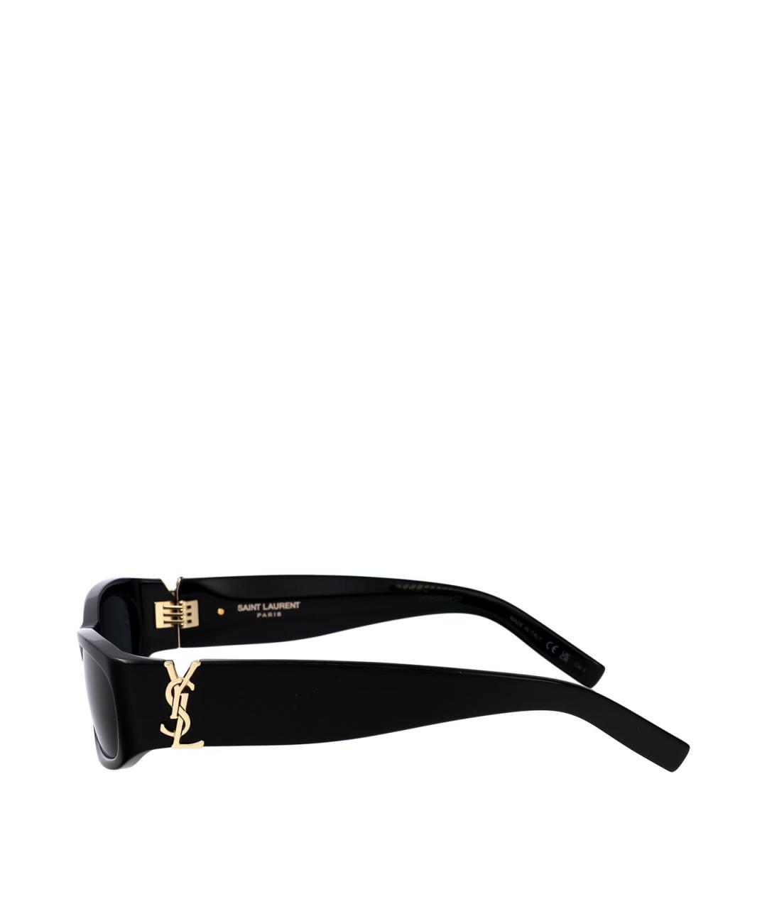 SAINT LAURENT Черные пластиковые солнцезащитные очки, фото 3