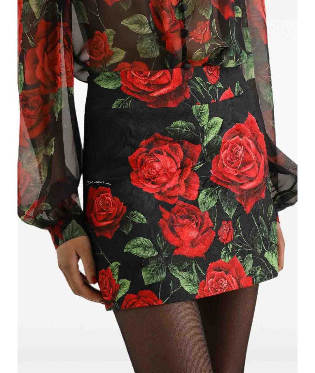 DOLCE&GABBANA Мульти хлопковая юбка мини, фото 4