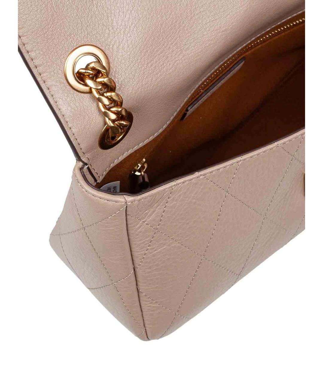 TORY BURCH Бежевая кожаная сумка через плечо, фото 4