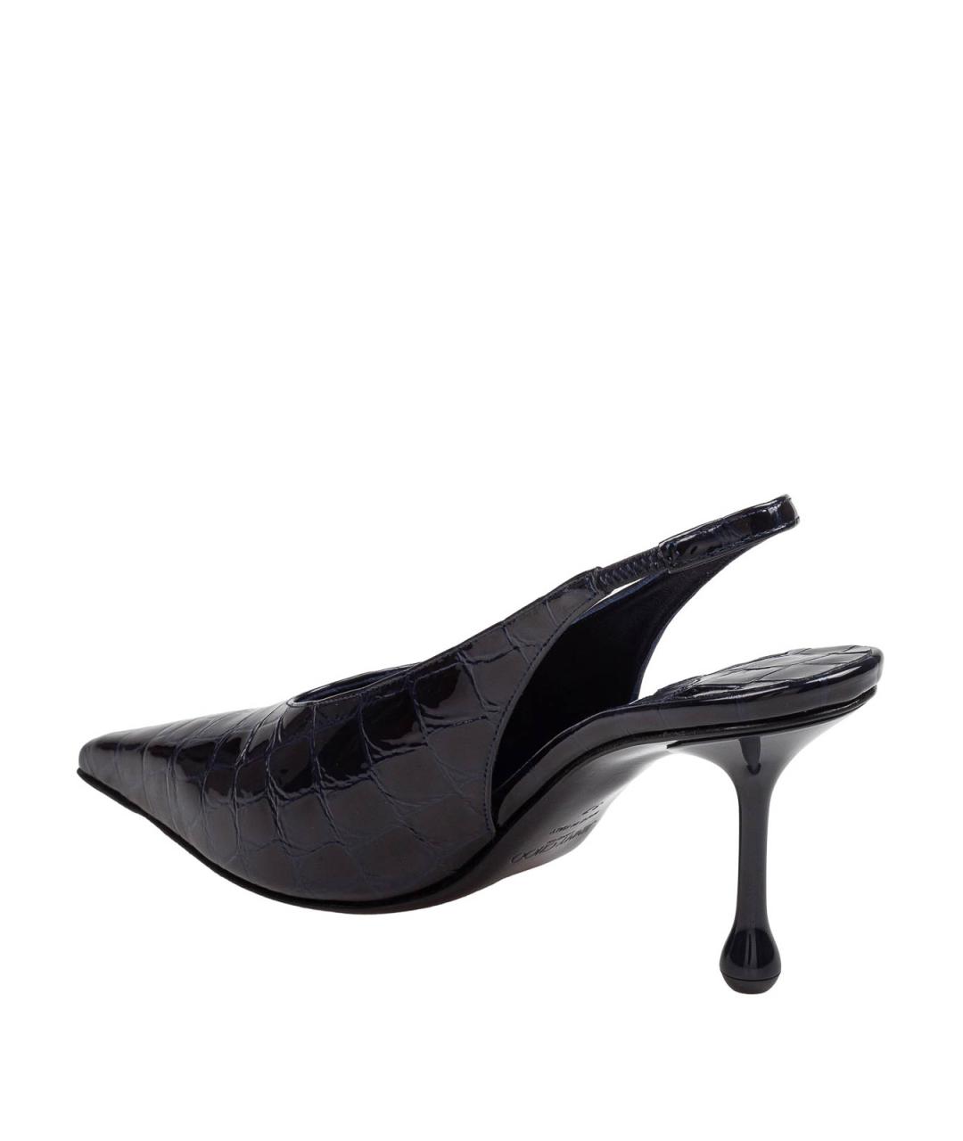JIMMY CHOO Темно-синие туфли из лакированной кожи, фото 4