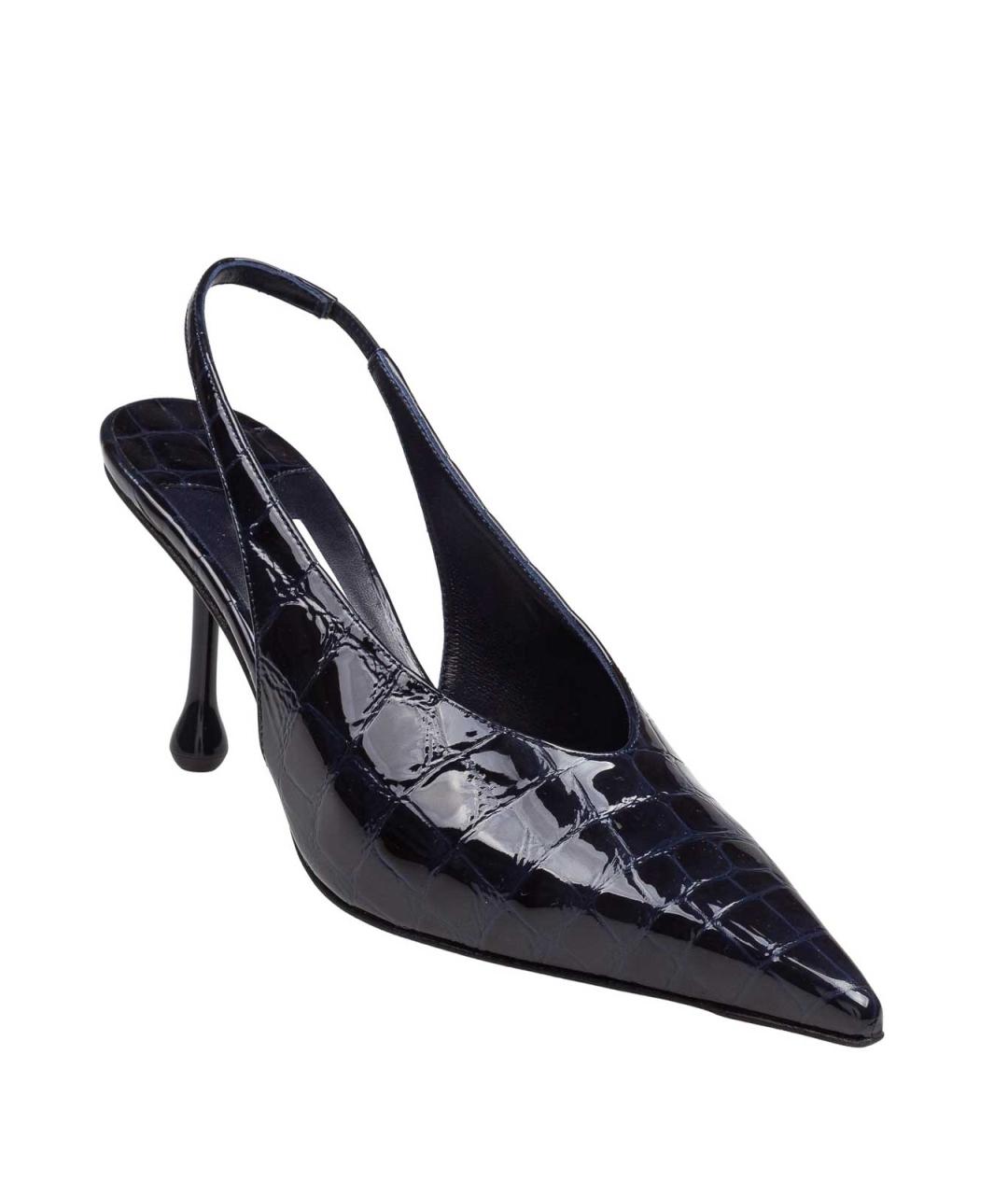 JIMMY CHOO Темно-синие туфли из лакированной кожи, фото 2