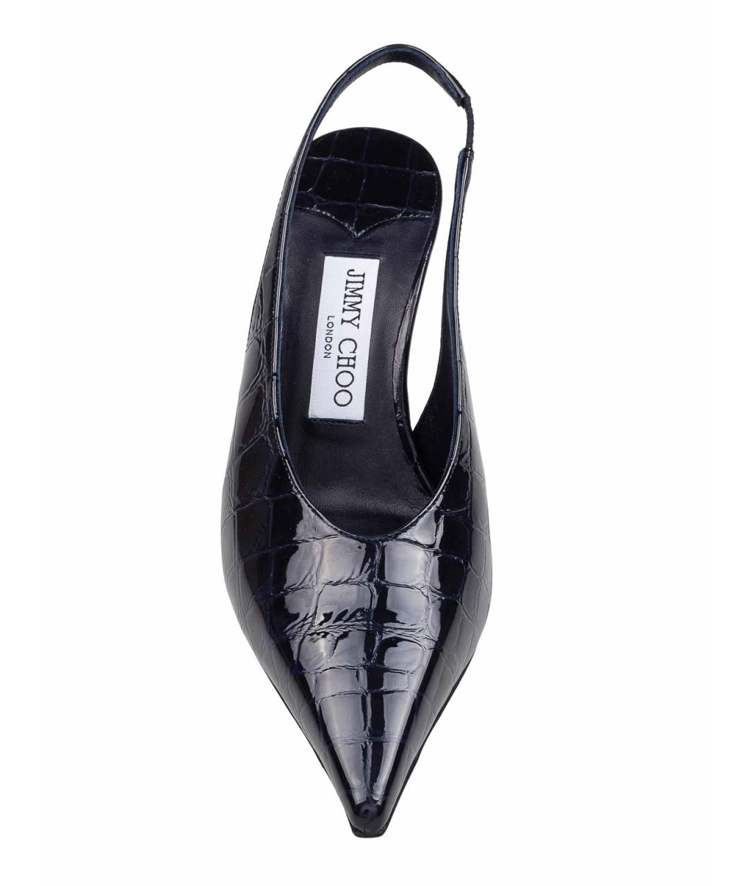 JIMMY CHOO Темно-синие туфли из лакированной кожи, фото 3