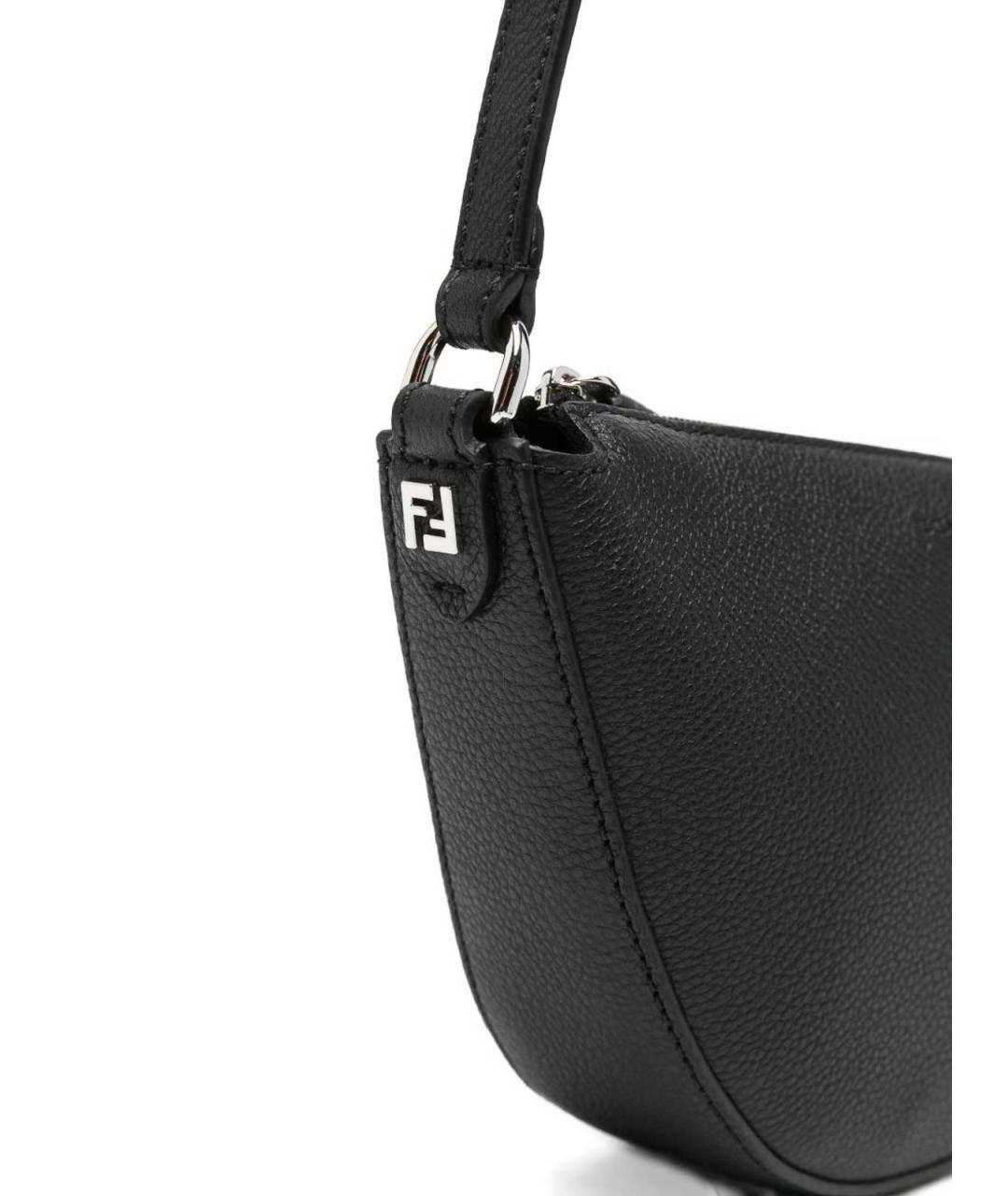 FENDI Черная кожаная сумка на плечо, фото 3