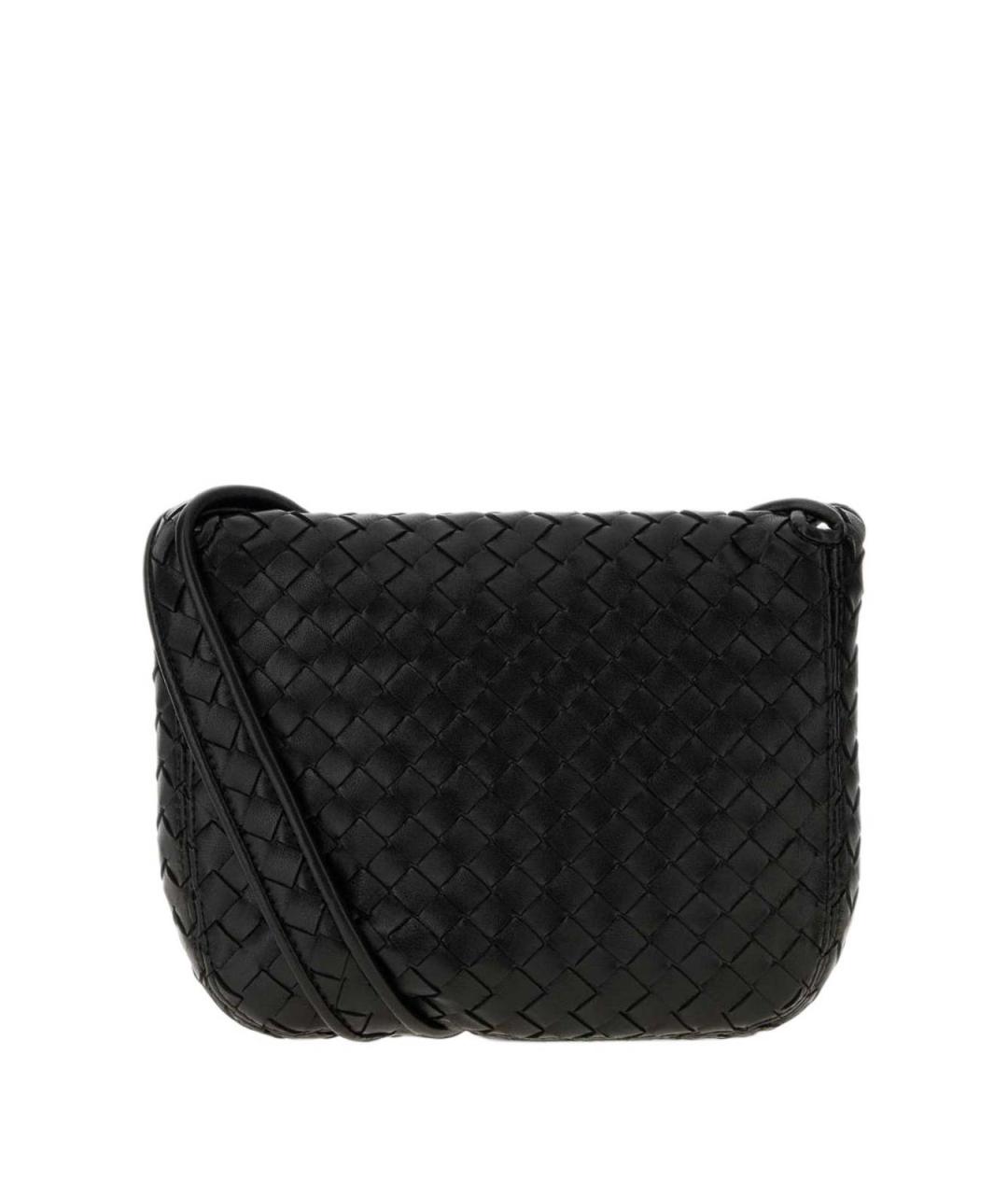 BOTTEGA VENETA Черная кожаная сумка на плечо, фото 2