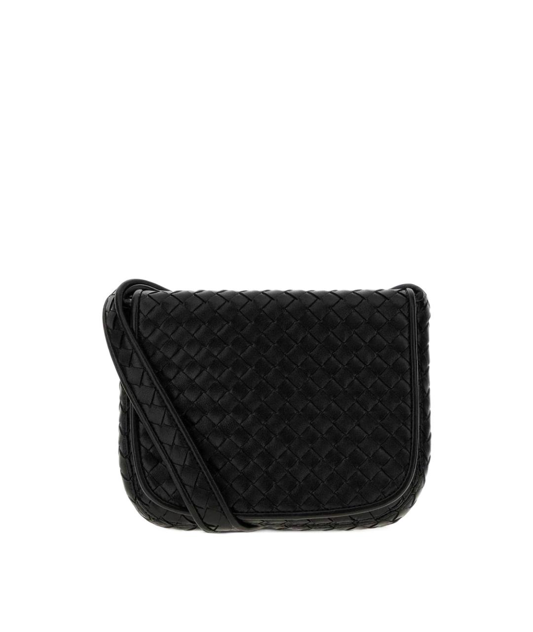 BOTTEGA VENETA Черная кожаная сумка на плечо, фото 1