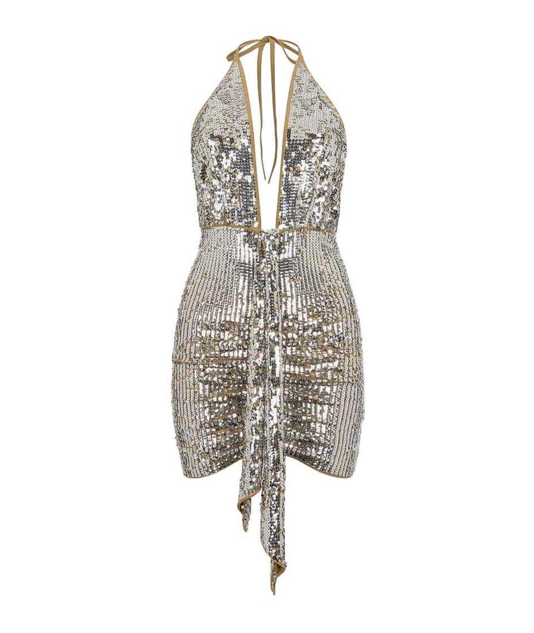 DSQUARED2 Серебряное коктейльное платье, фото 1