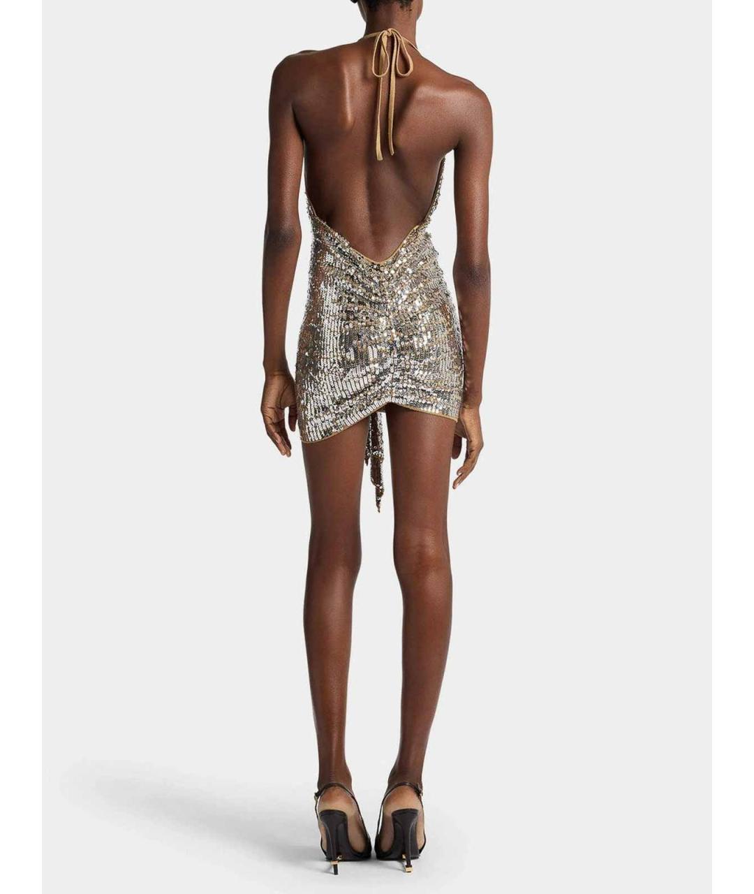 DSQUARED2 Серебряное коктейльное платье, фото 4