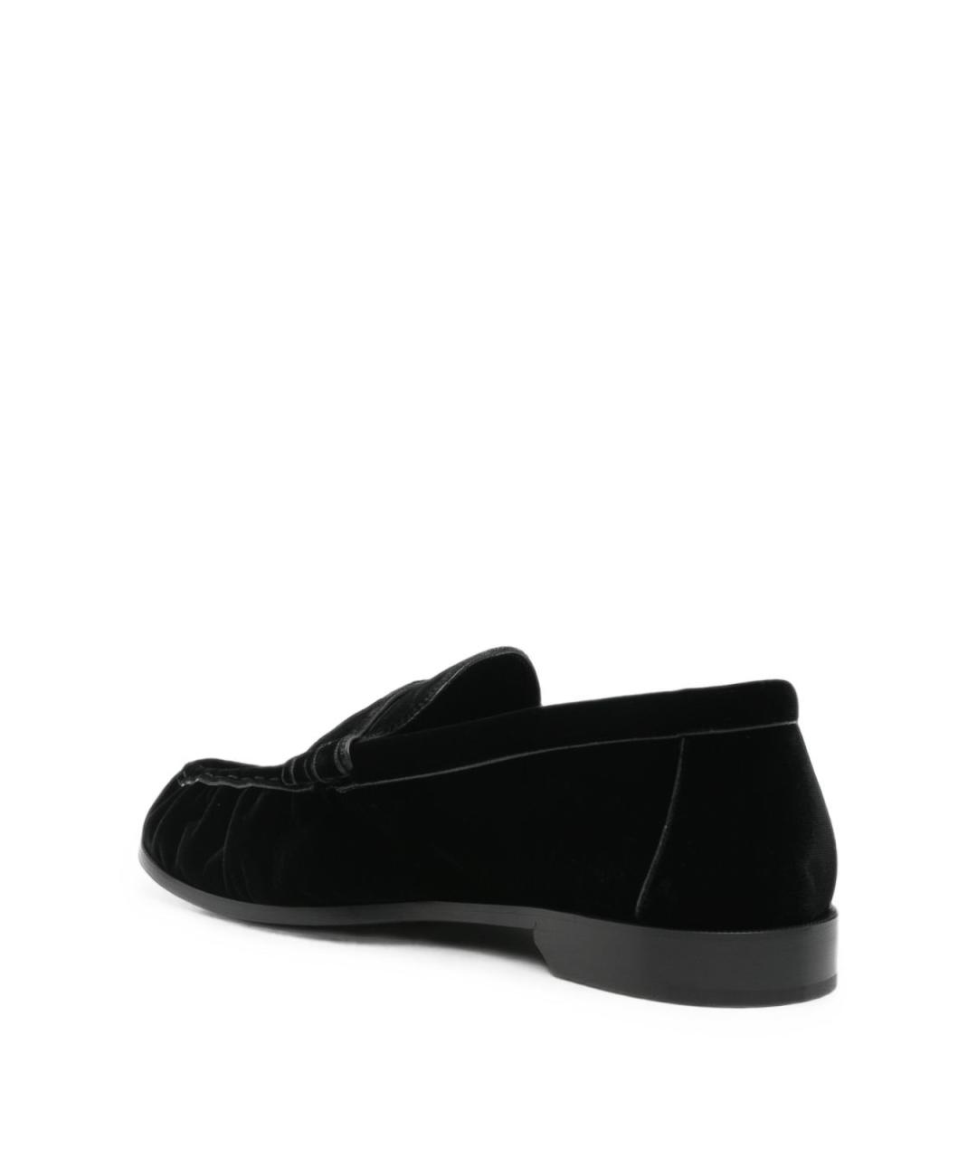 SAINT LAURENT Черные бархатные лоферы, фото 3