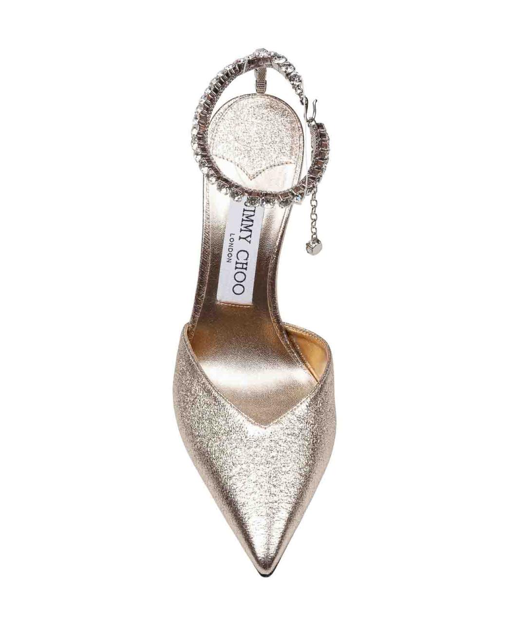 JIMMY CHOO Золотые кожаные туфли, фото 3