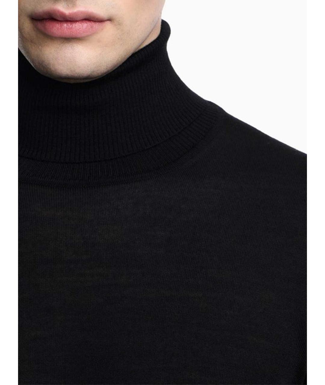 EMPORIO ARMANI Черная шерстяная водолазка, фото 5