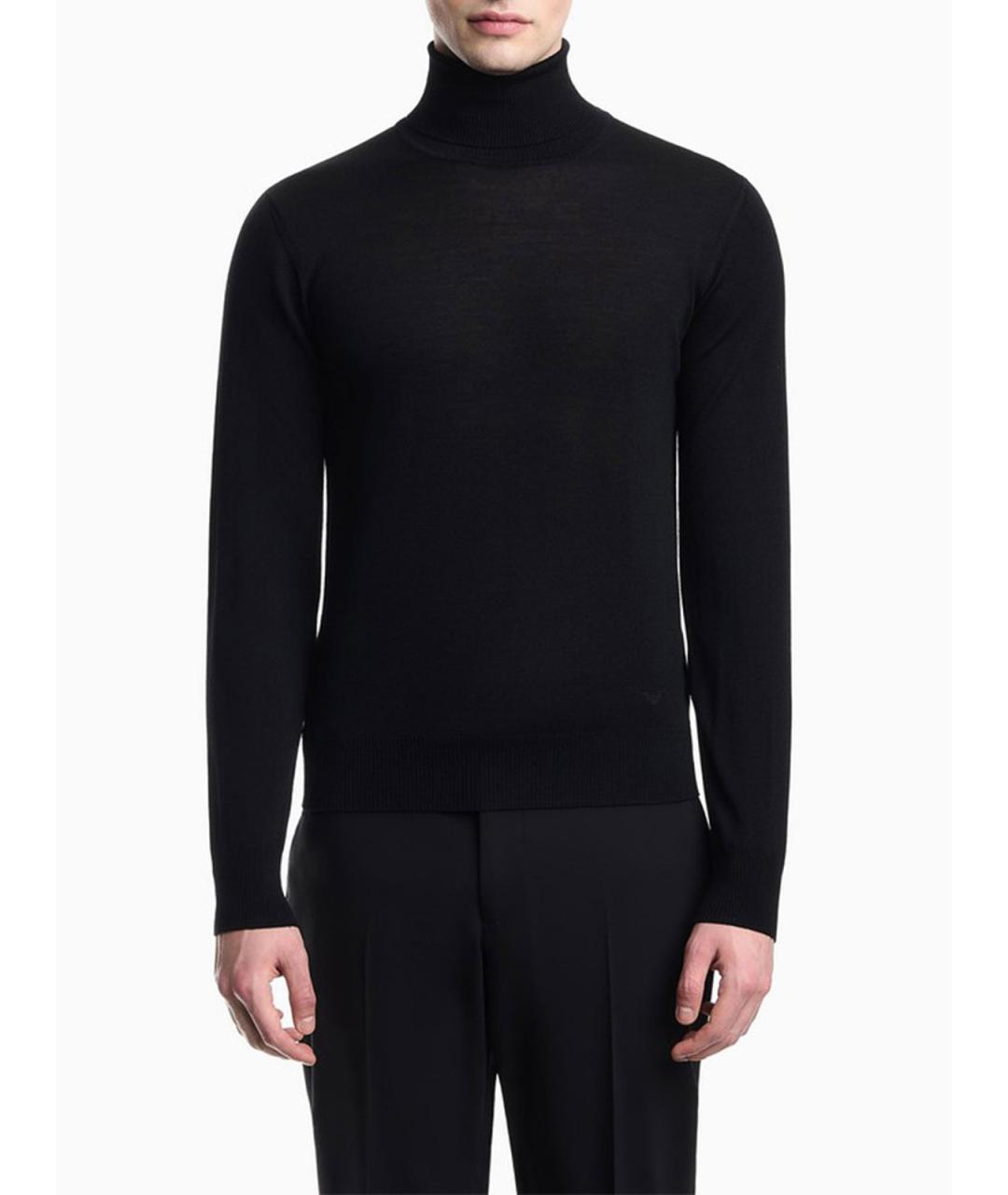 EMPORIO ARMANI Черная шерстяная водолазка, фото 3