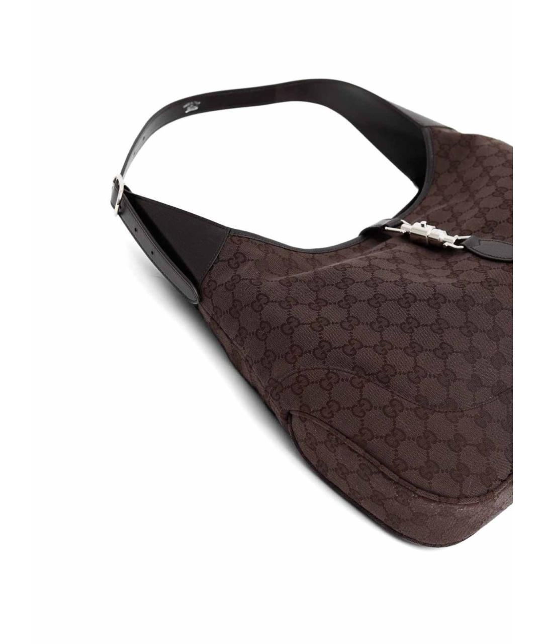 GUCCI Коричневая сумка на плечо из канвы, фото 2