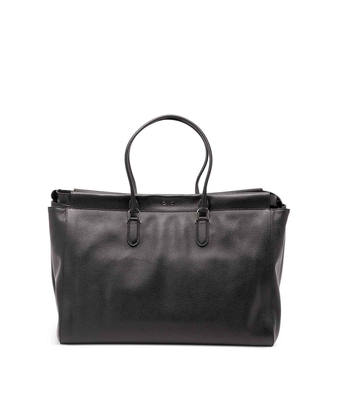 FENDI Черная кожаная сумка тоут, фото 4