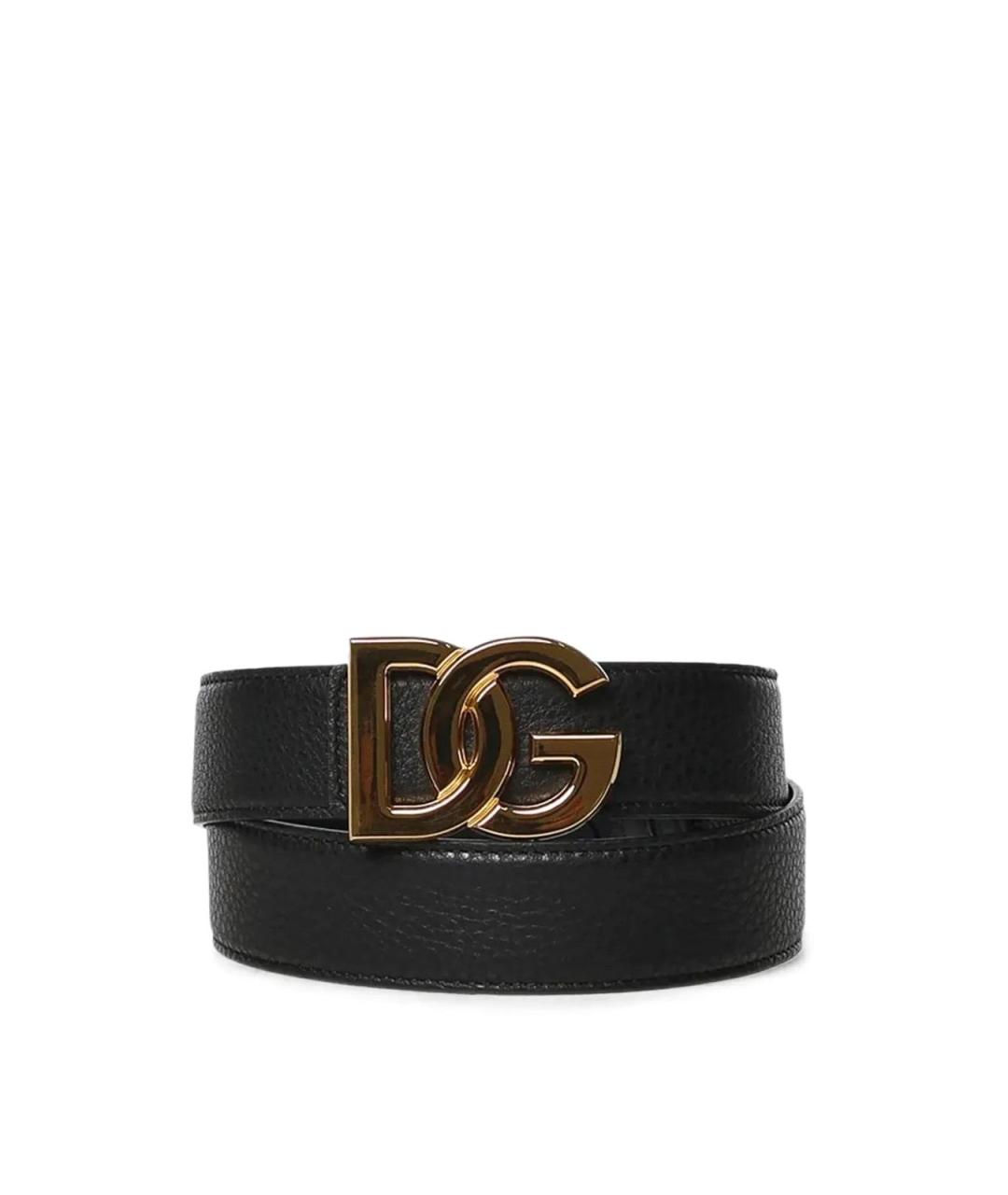 DOLCE&GABBANA Черный кожаный ремень, фото 1