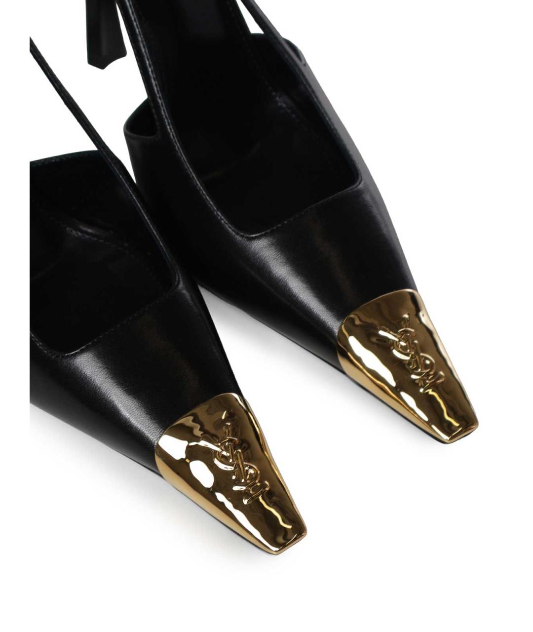 SAINT LAURENT Черные кожаные туфли, фото 5