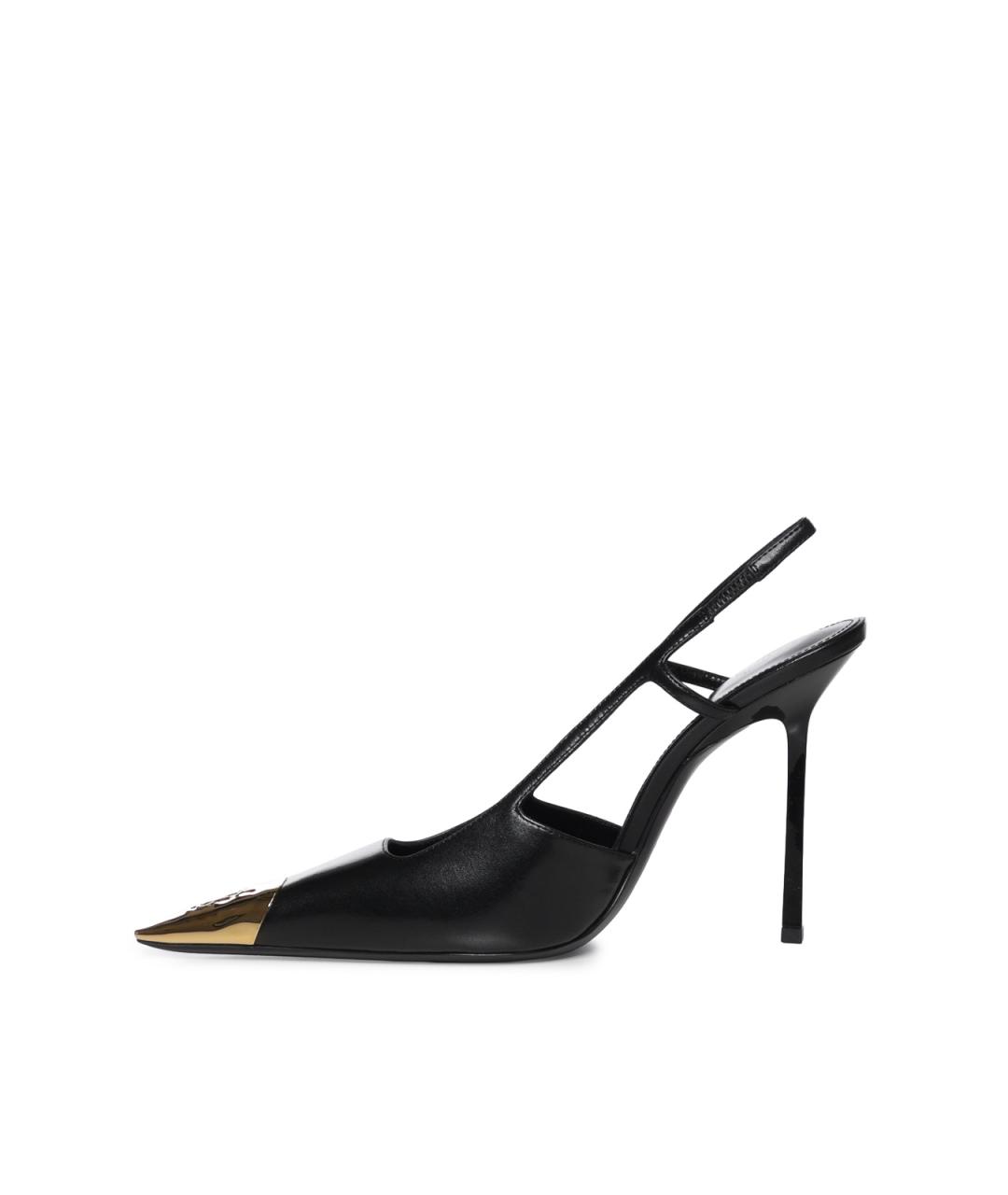 SAINT LAURENT Черные кожаные туфли, фото 4