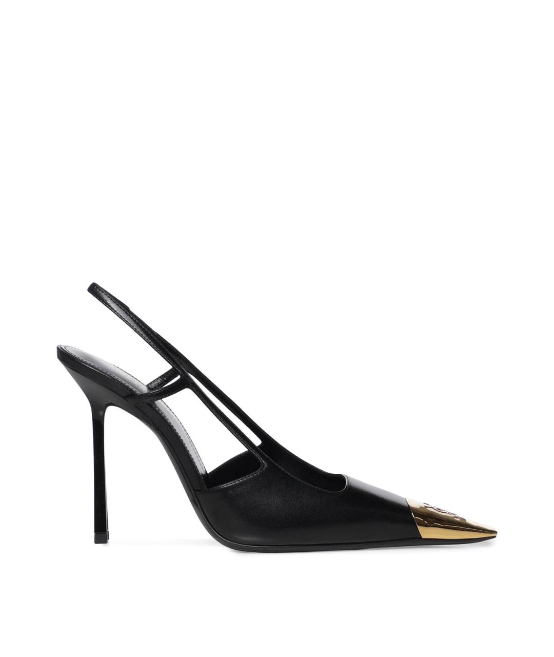 SAINT LAURENT Черные кожаные туфли, фото 1