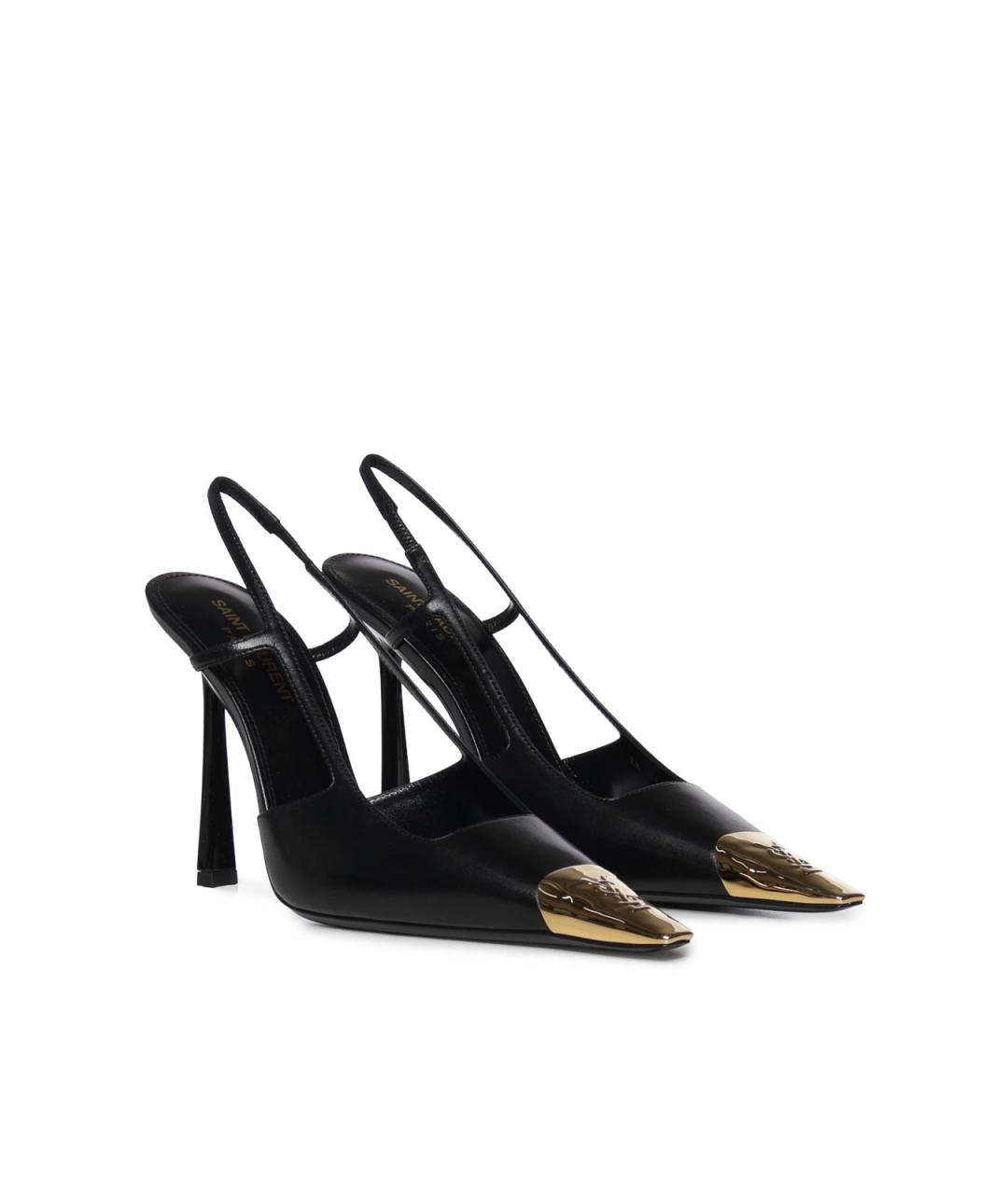 SAINT LAURENT Черные кожаные туфли, фото 2