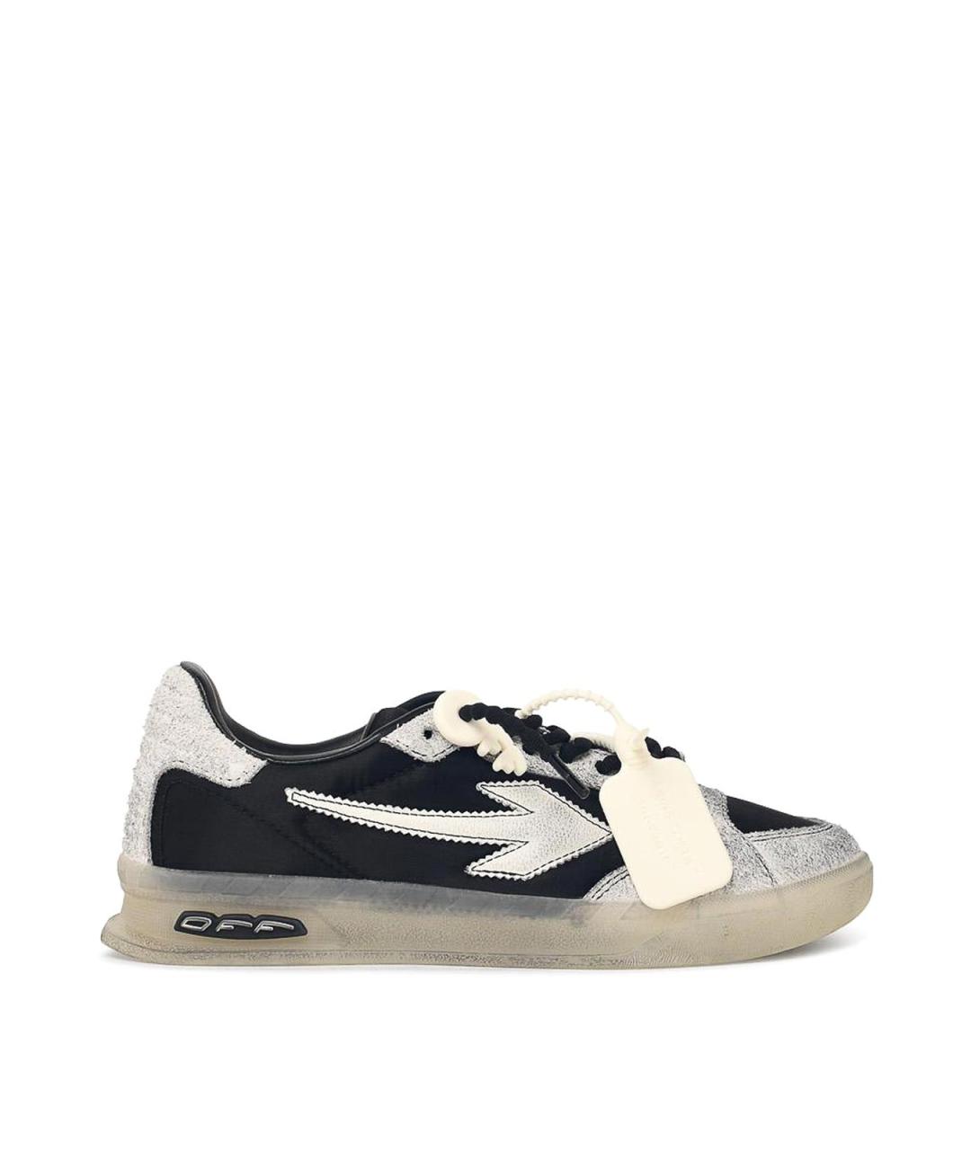 OFF-WHITE Черные замшевые низкие кроссовки / кеды, фото 1