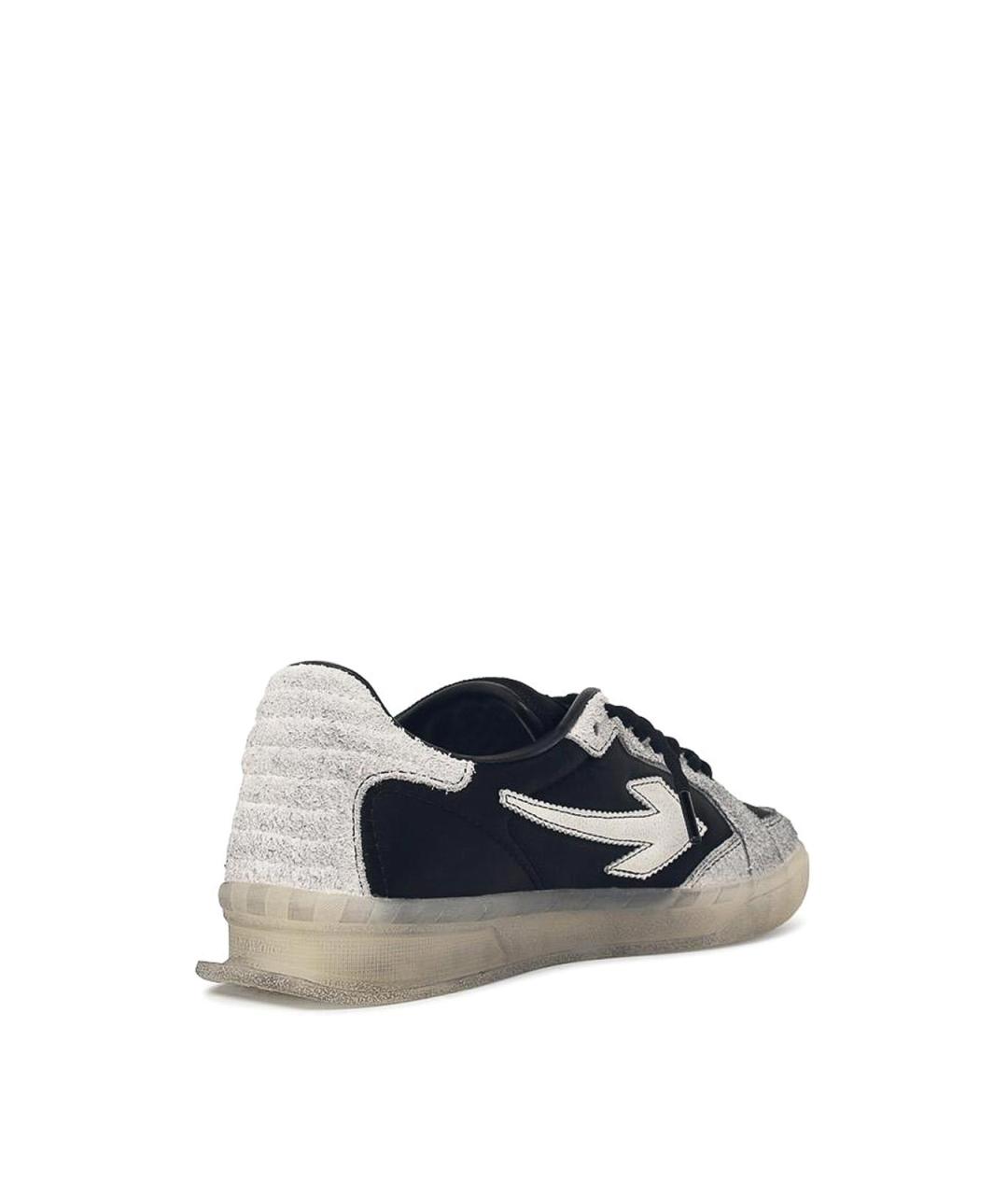 OFF-WHITE Черные замшевые низкие кроссовки / кеды, фото 3