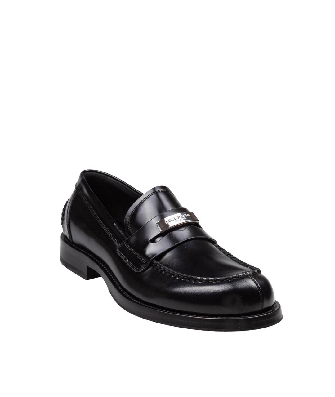 DOLCE&GABBANA Черные кожаные лоферы, фото 2