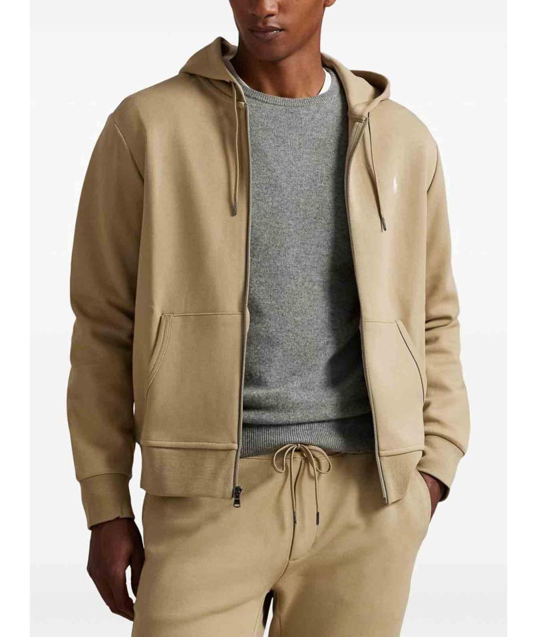 POLO RALPH LAUREN Бежевый хлопковый кардиган, фото 4