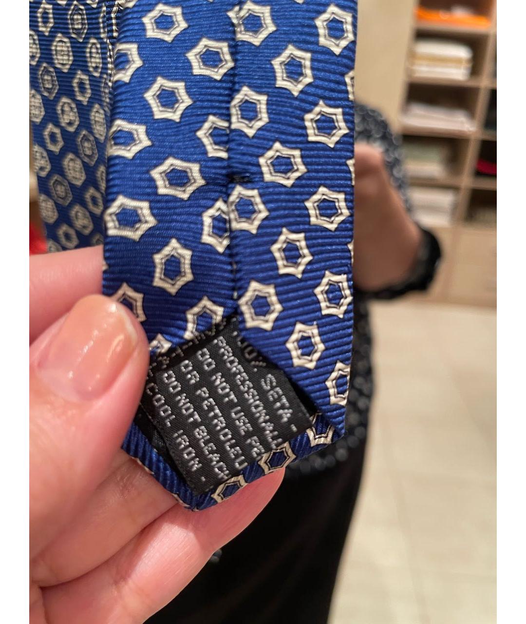 VERSACE Синий шелковый галстук, фото 3