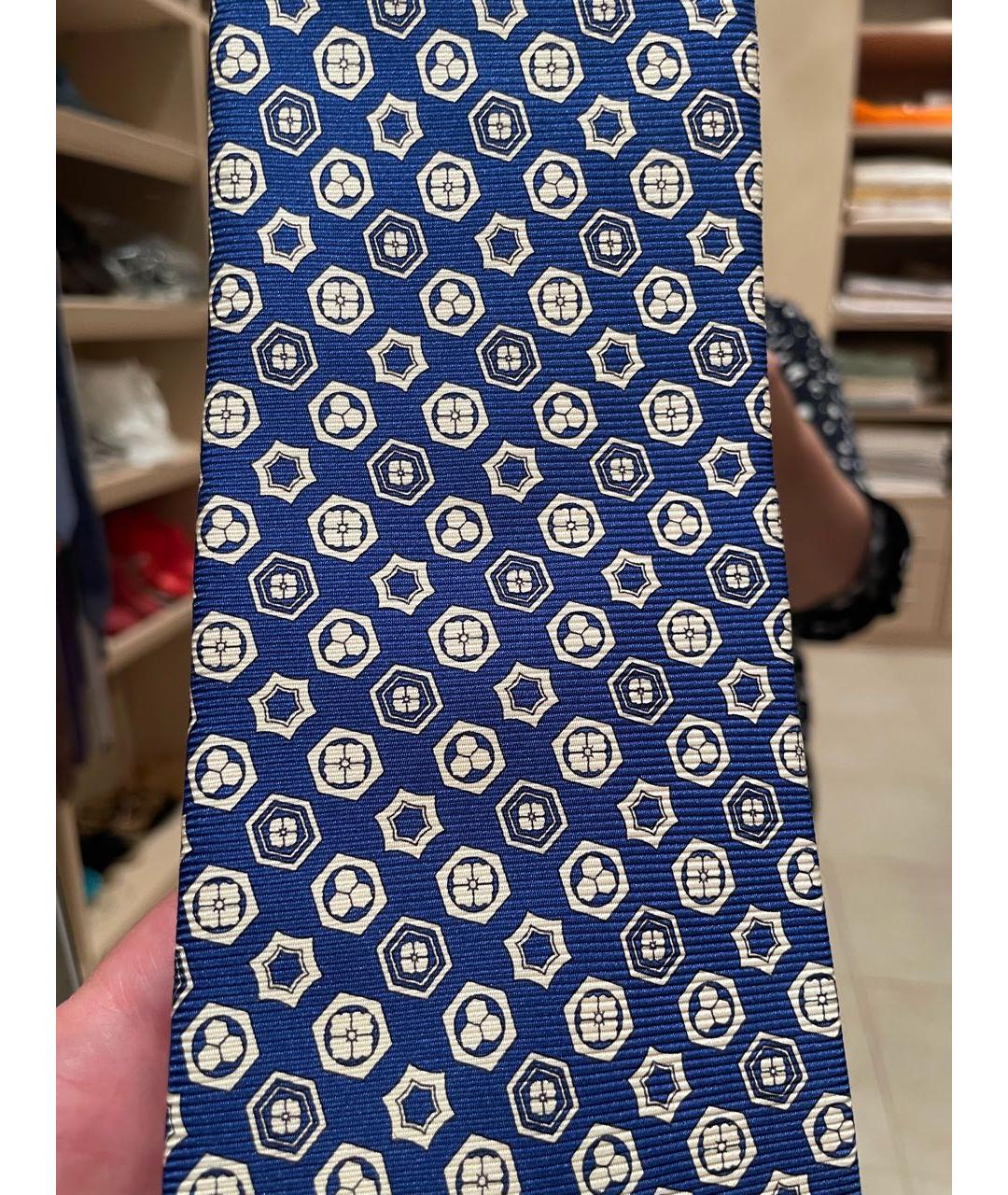 VERSACE Синий шелковый галстук, фото 4