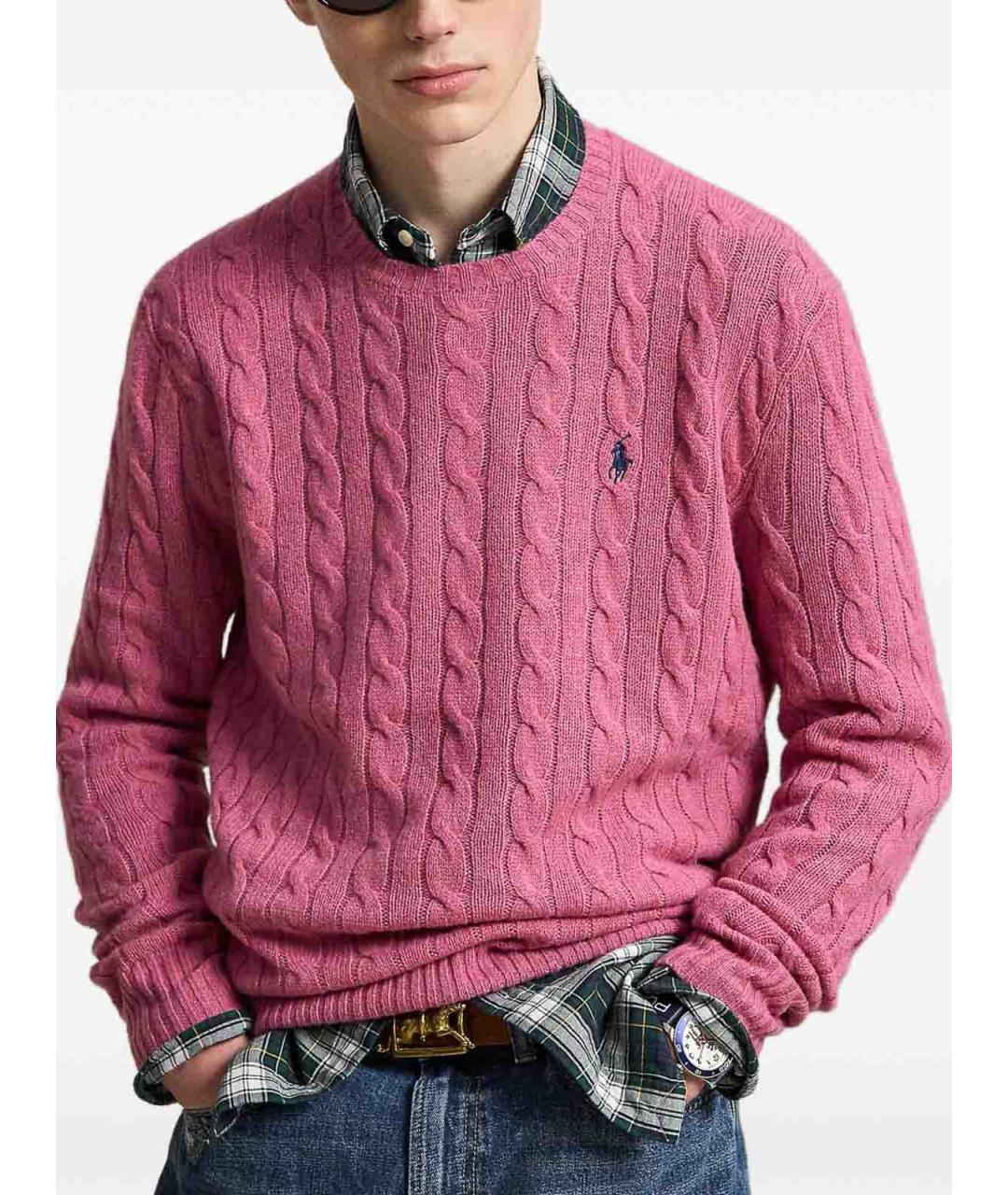 POLO RALPH LAUREN Розовый шерстяной джемпер / свитер, фото 4