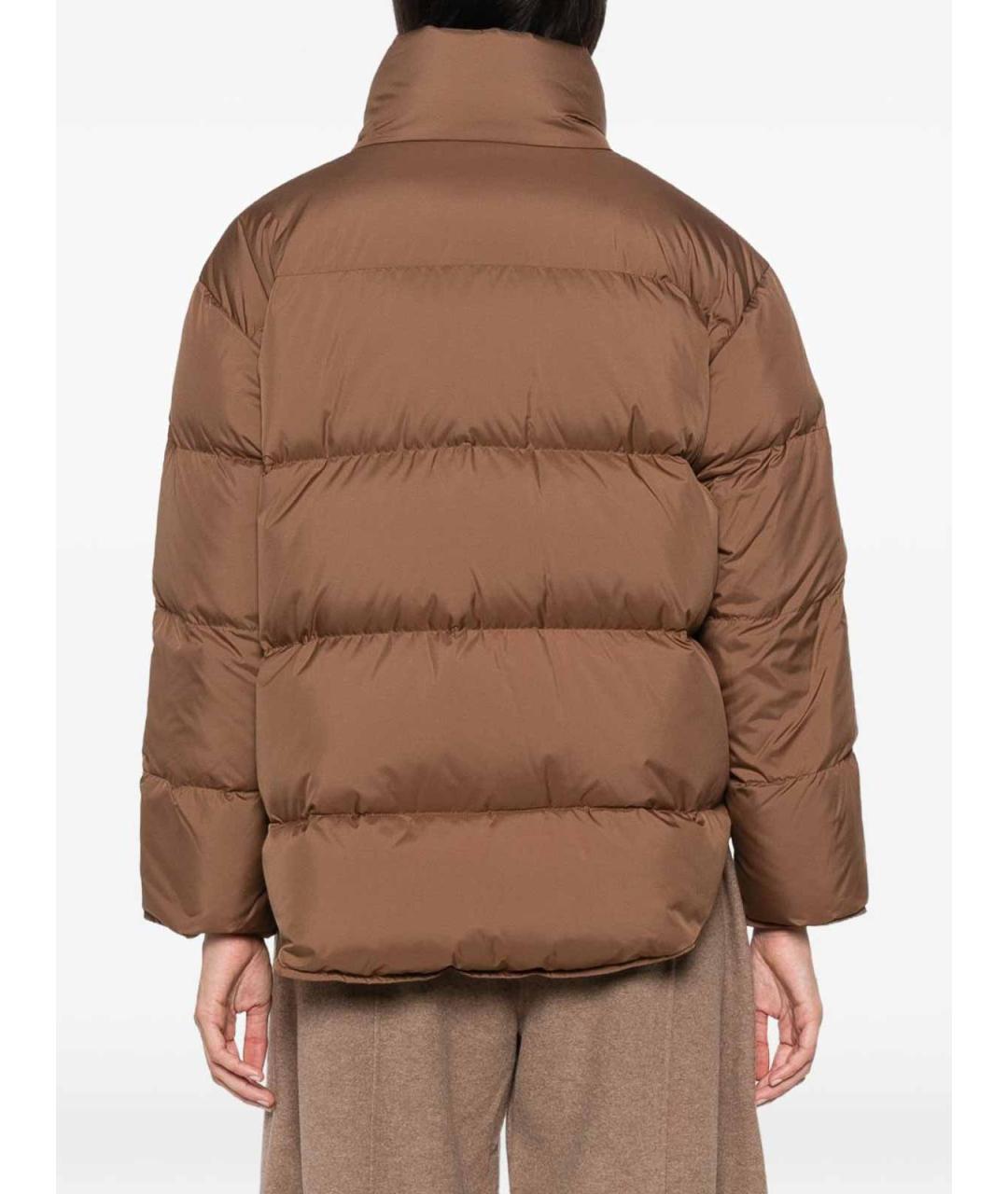 MAX MARA STUDIO Коричневый полиэстеровый пуховик, фото 4