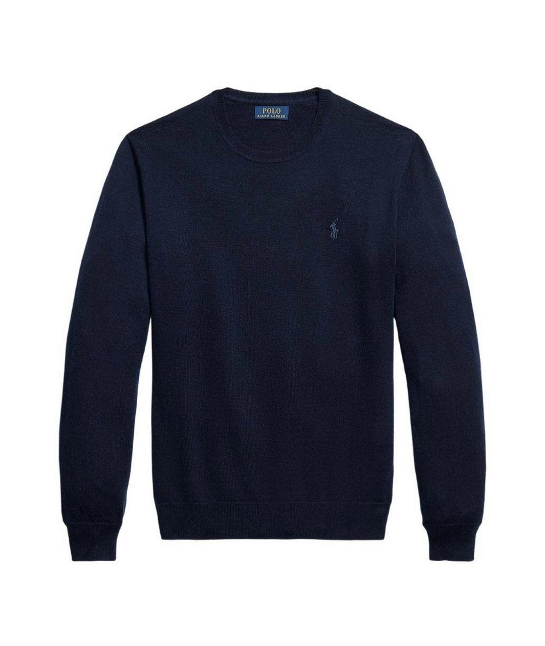 POLO RALPH LAUREN Темно-синий шерстяной джемпер / свитер, фото 1