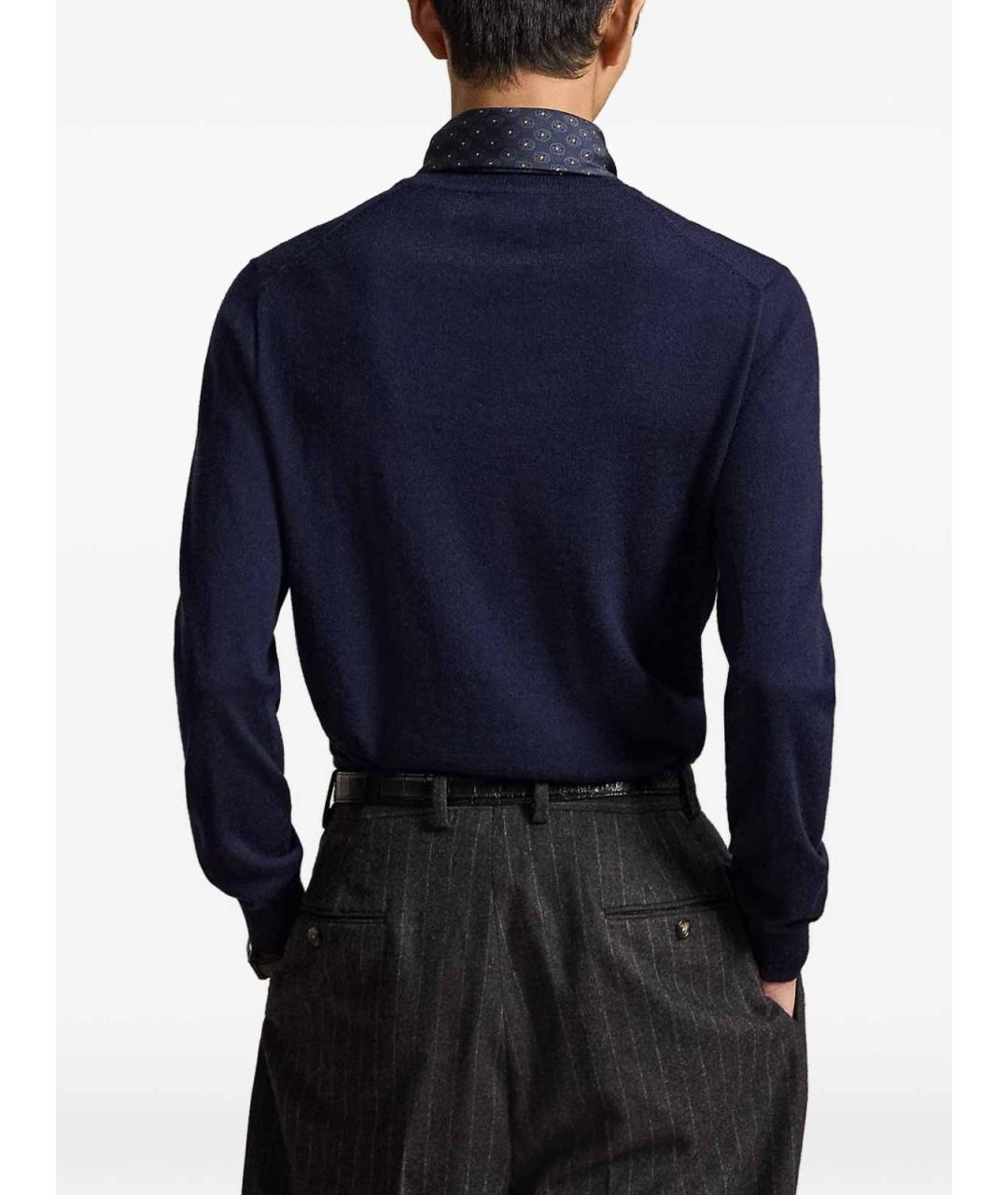 POLO RALPH LAUREN Темно-синий шерстяной джемпер / свитер, фото 4