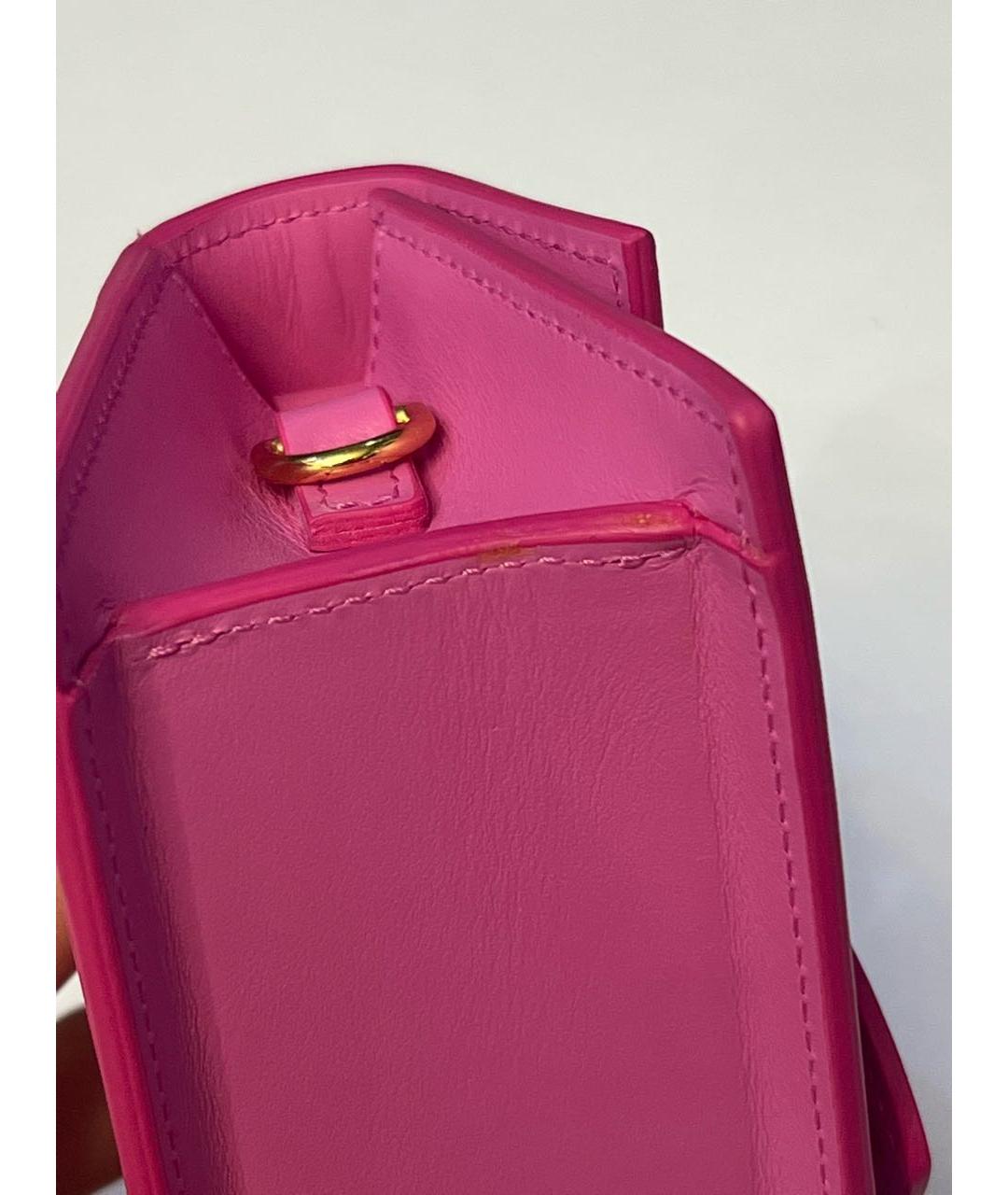 JACQUEMUS Розовая кожаная сумка через плечо, фото 8