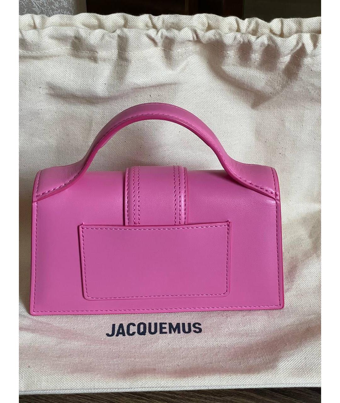 JACQUEMUS Розовая кожаная сумка через плечо, фото 3