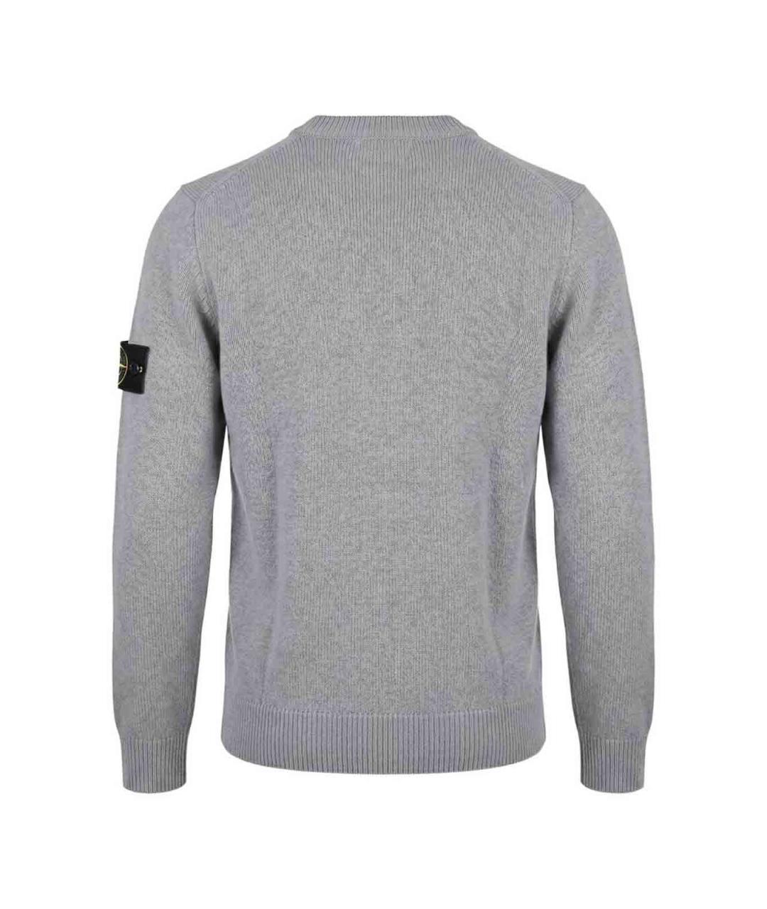 STONE ISLAND Серый шерстяной джемпер / свитер, фото 2