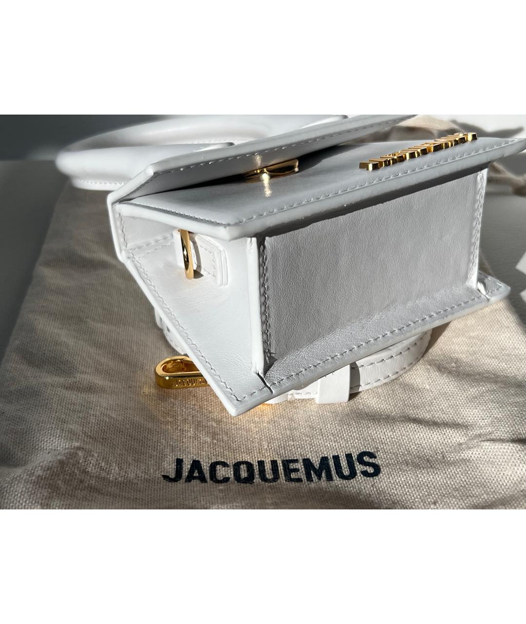JACQUEMUS Белая кожаная сумка через плечо, фото 8