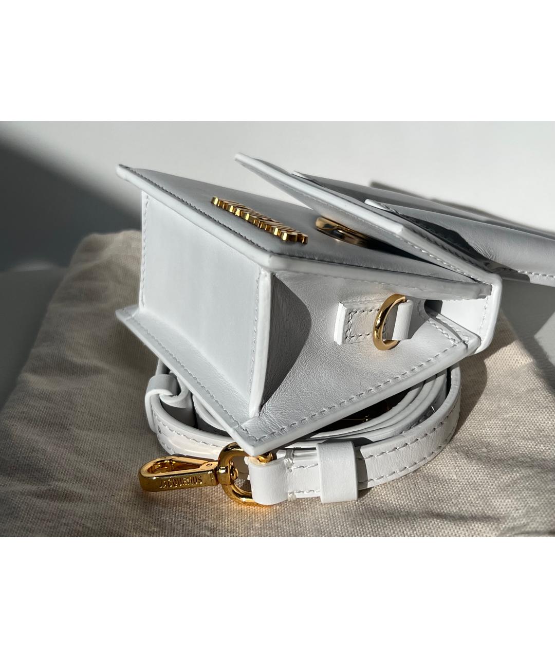 JACQUEMUS Белая кожаная сумка через плечо, фото 9