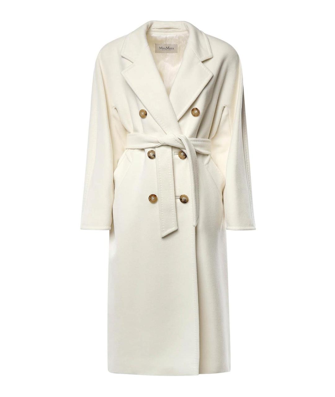 MAX MARA Белое шерстяное пальто, фото 1