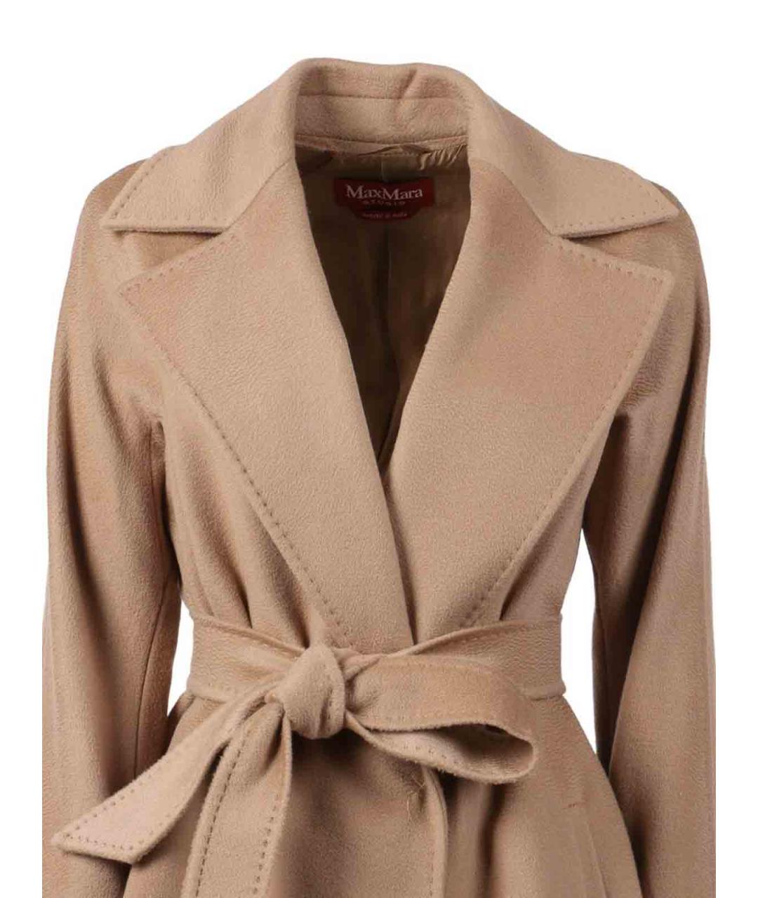 MAX MARA STUDIO Бежевое шерстяное пальто, фото 3