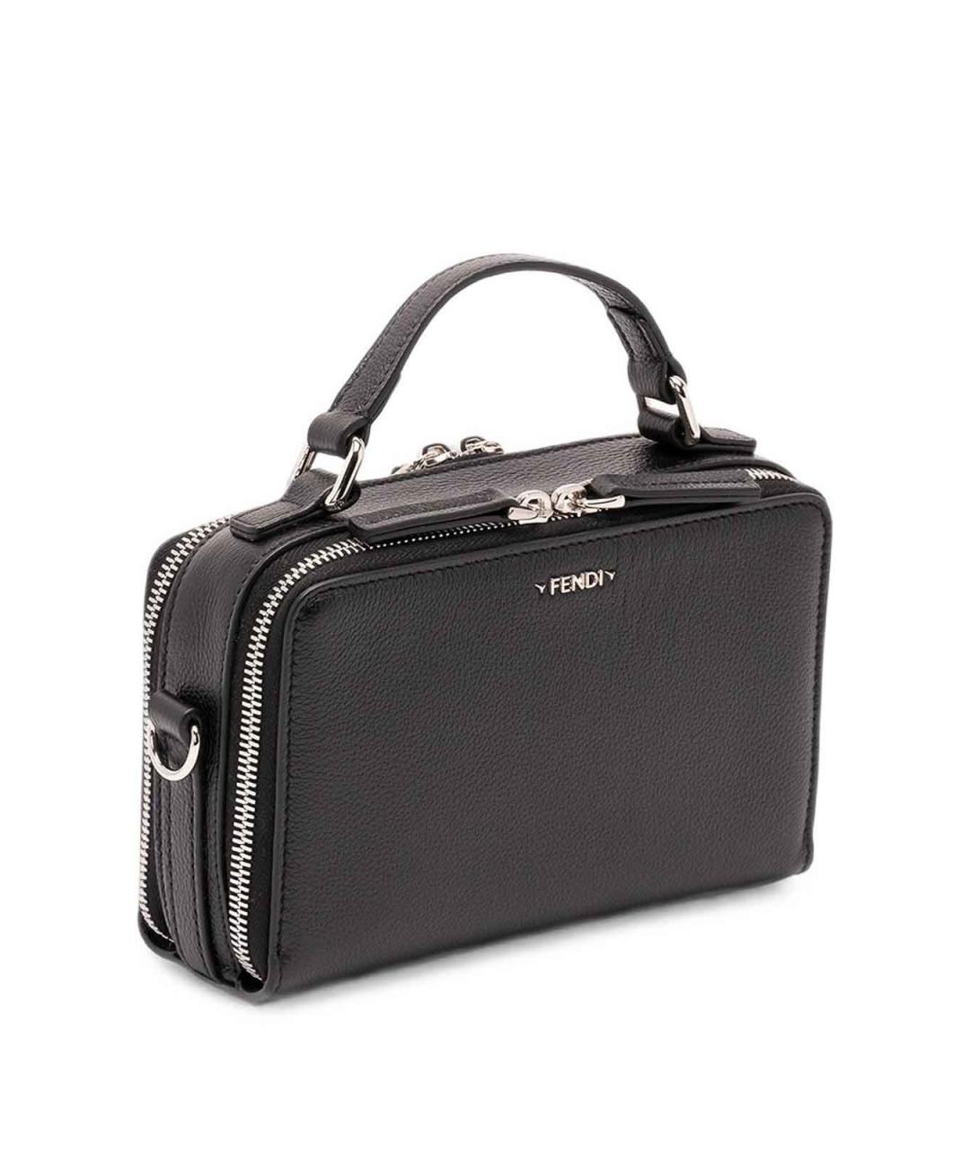 FENDI Черная кожаная сумка на плечо, фото 2