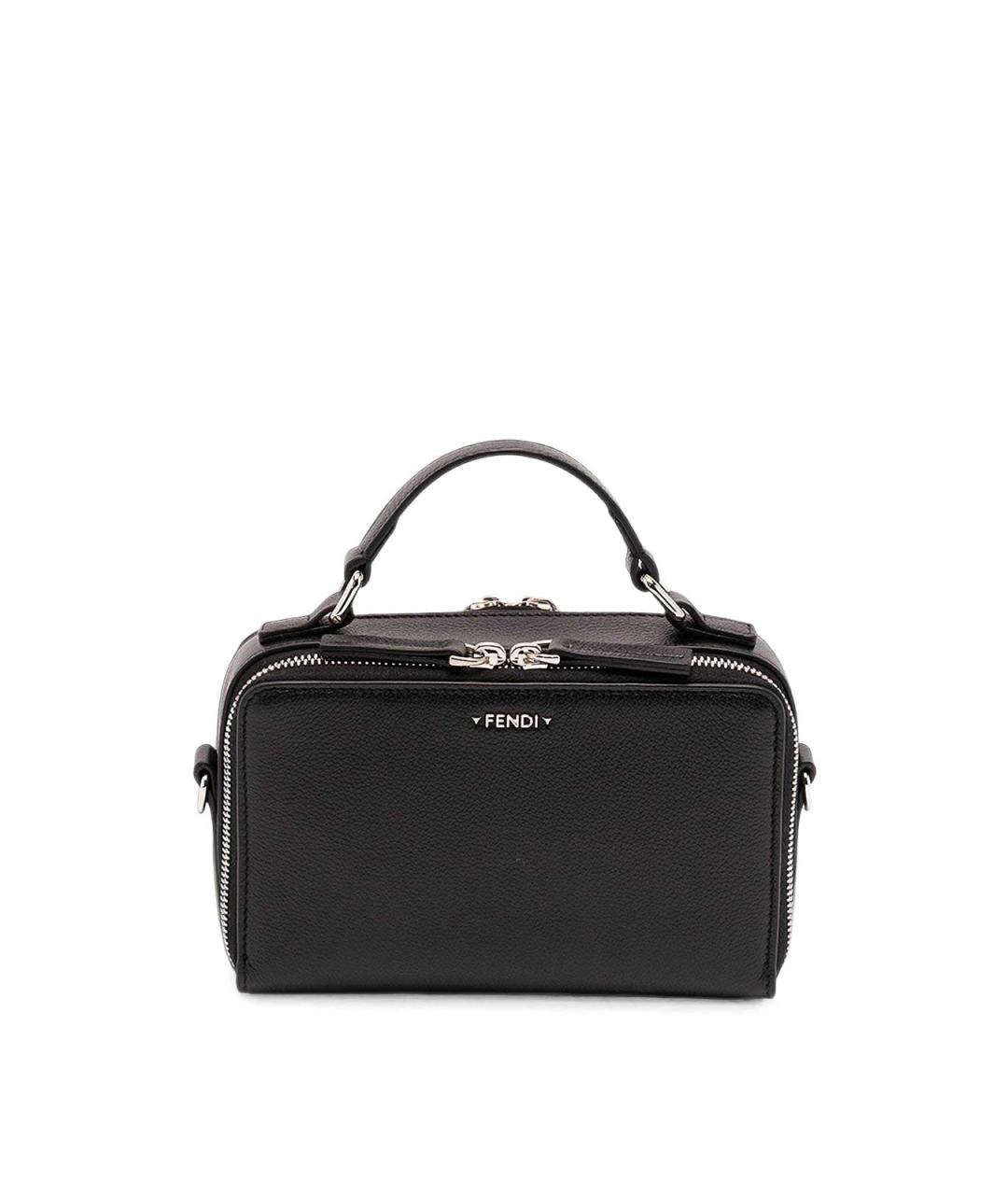 FENDI Черная кожаная сумка на плечо, фото 1